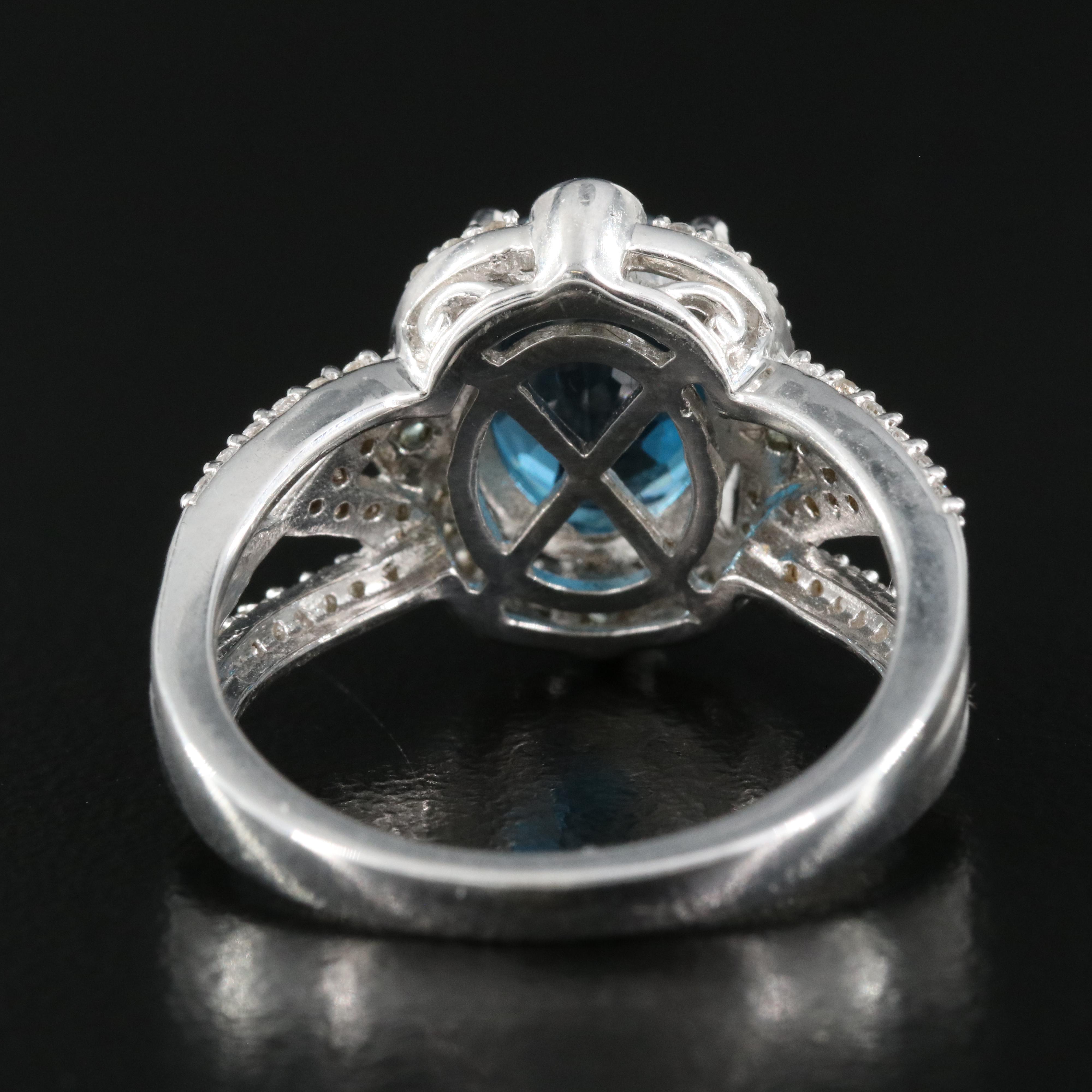 Sterling Topaz and Sapphire Ring