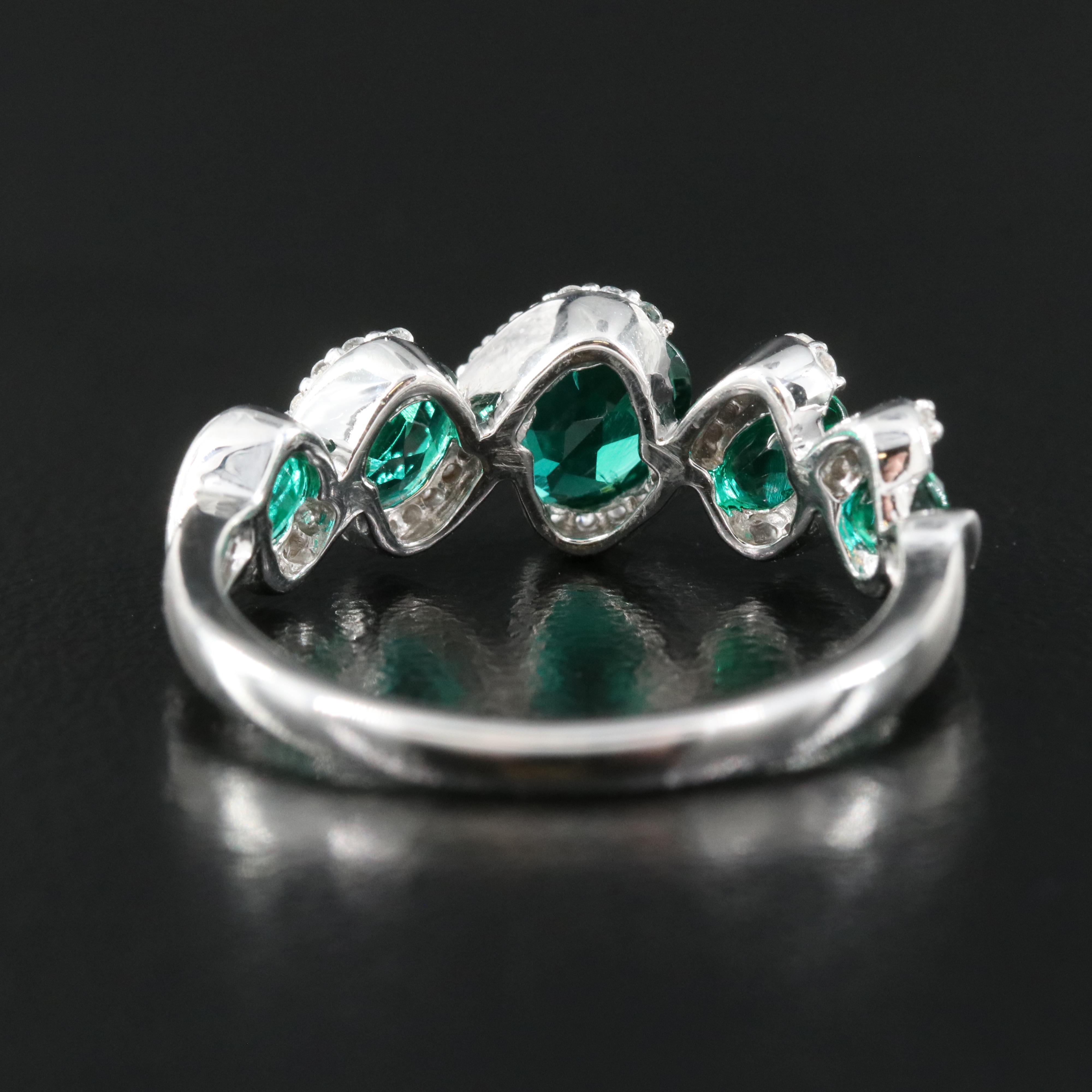 Sterling Emerald and Sapphire Ring