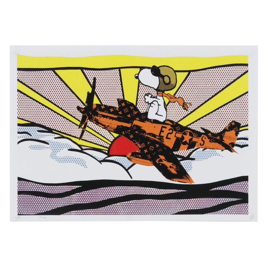 Death NYC Digital Pop Art Print "Snoopy as the Red Baron / Louis Vuitton," 2022