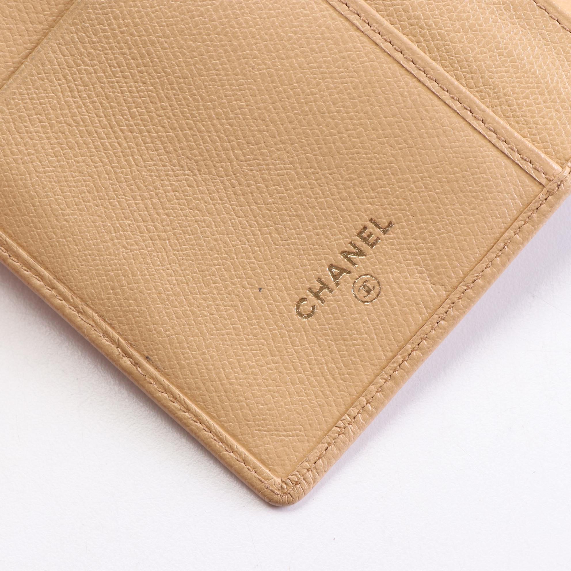 Chanel Long Wallet in Calfskin Leather with Enameled CC Logo