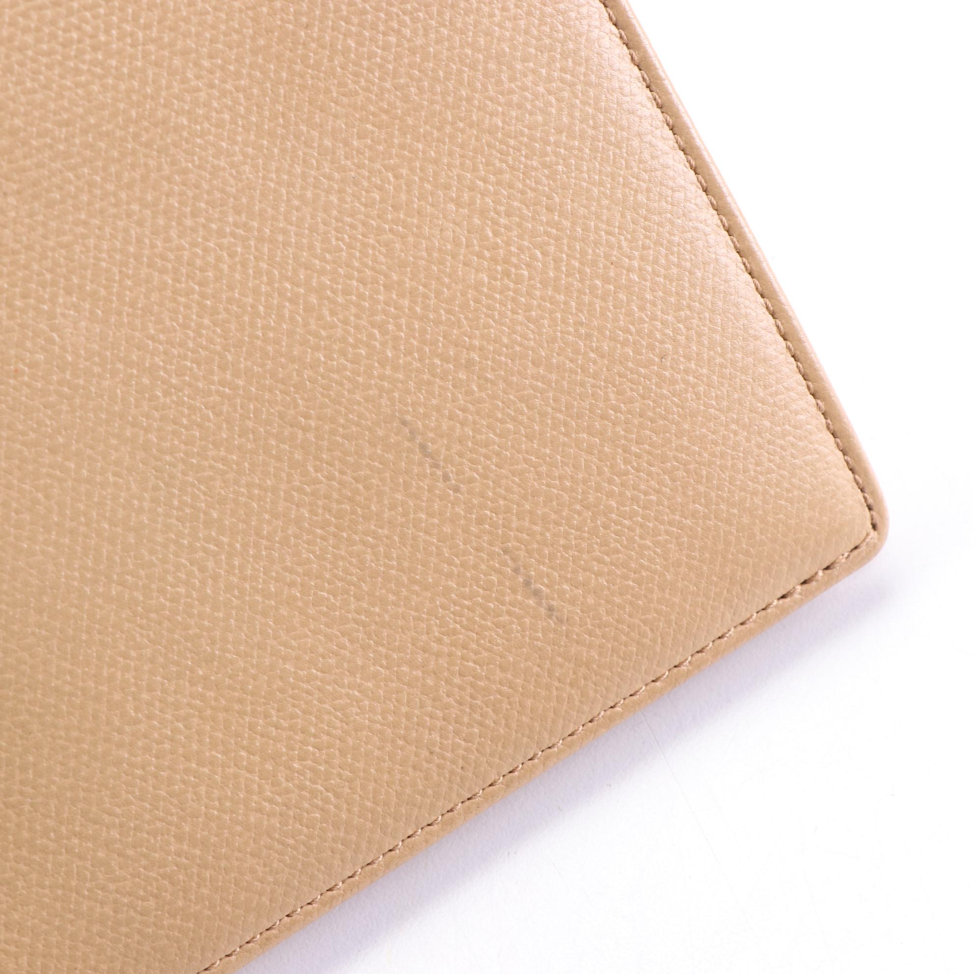 Chanel Long Wallet in Calfskin Leather with Enameled CC Logo