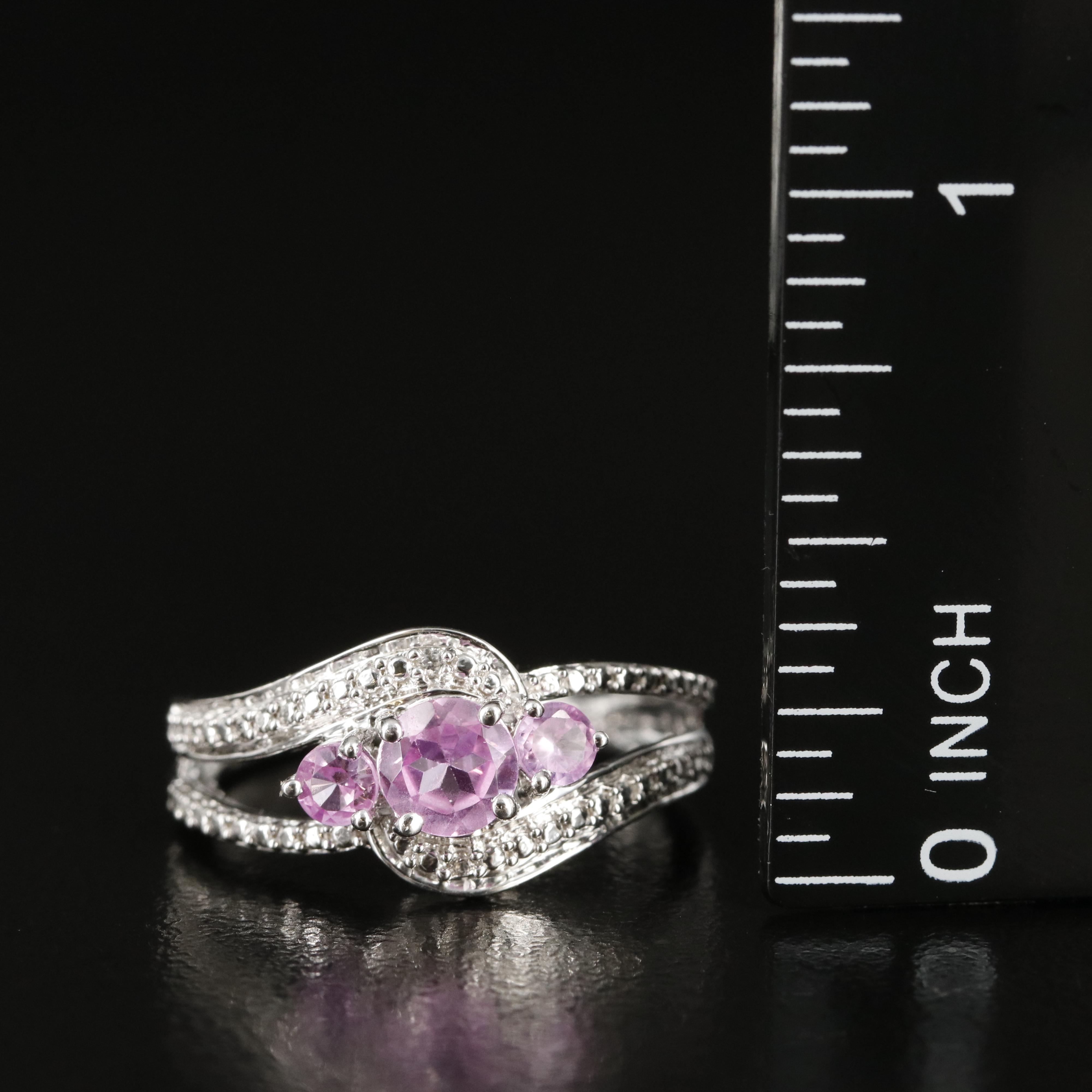 Sterling Sapphire and White Sapphire Ring