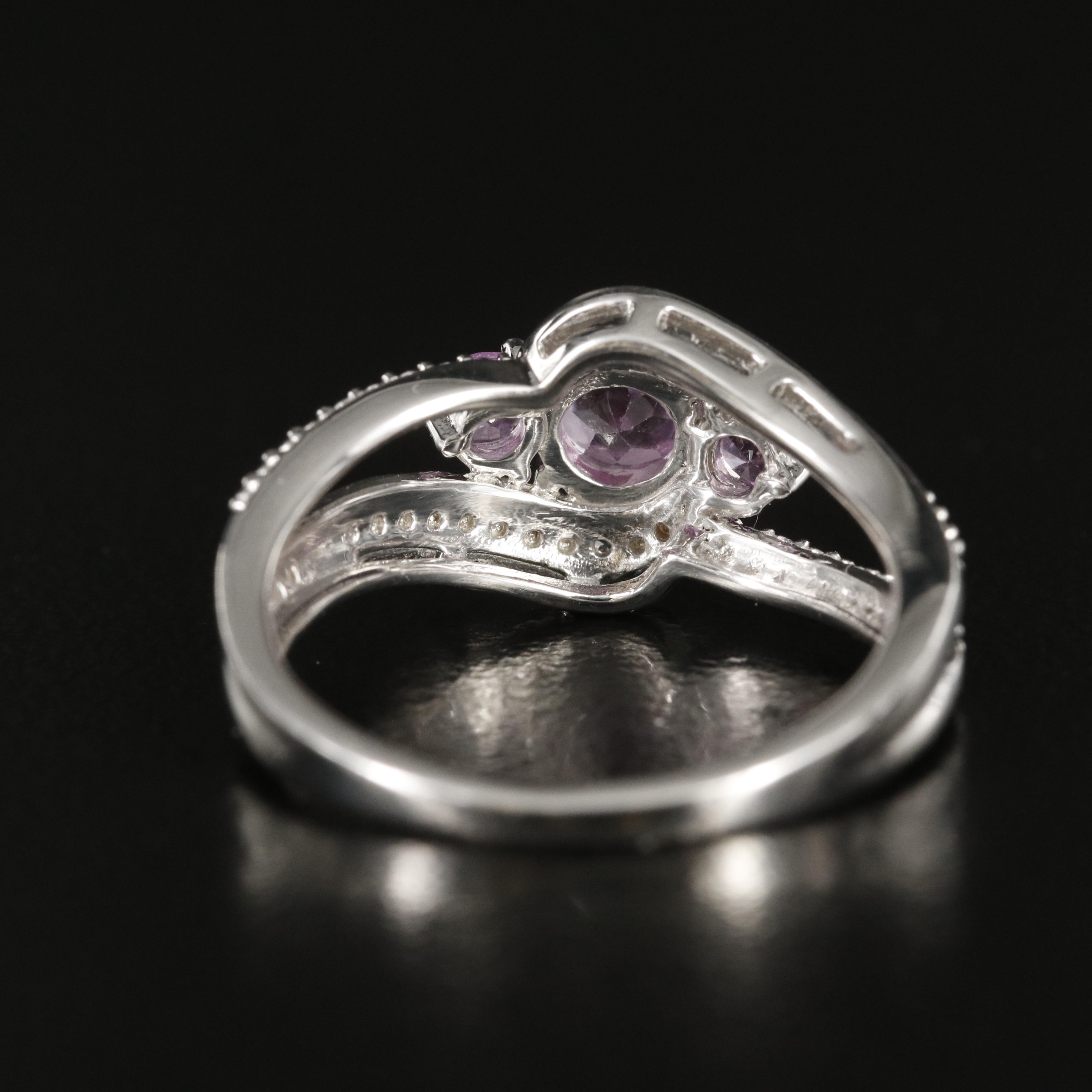 Sterling Sapphire and White Sapphire Ring