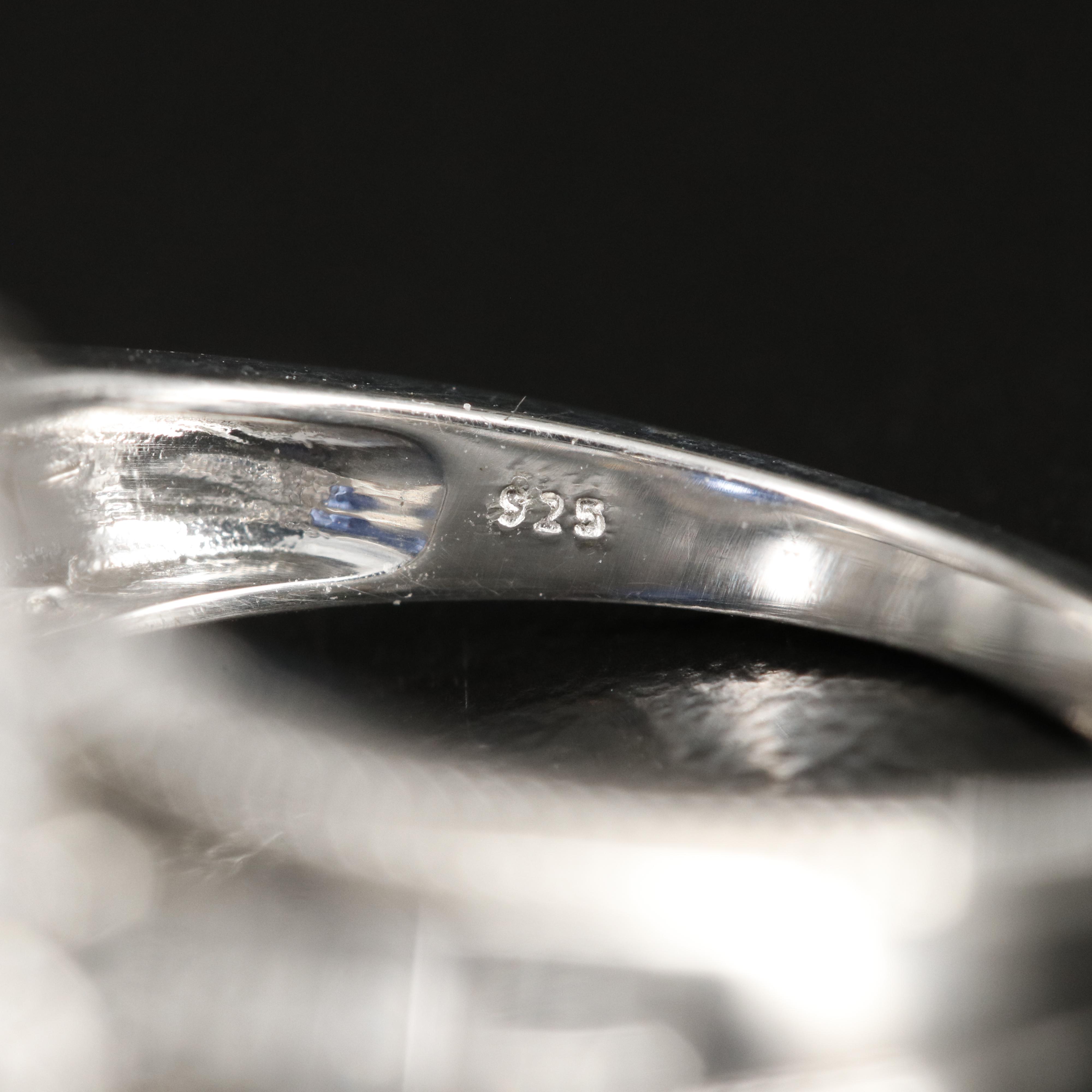 Sterling Sapphire and White Sapphire Ring