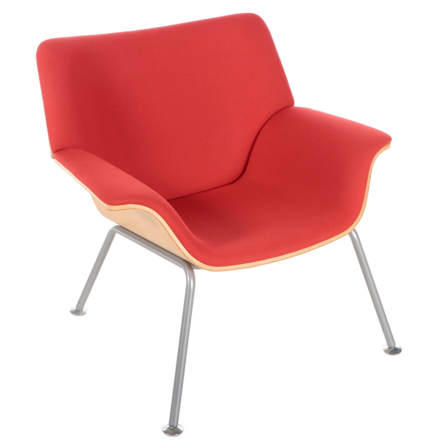Brian Kane for Herman Miller "Swoop" Laminated Ash and Steel Lounge Chair