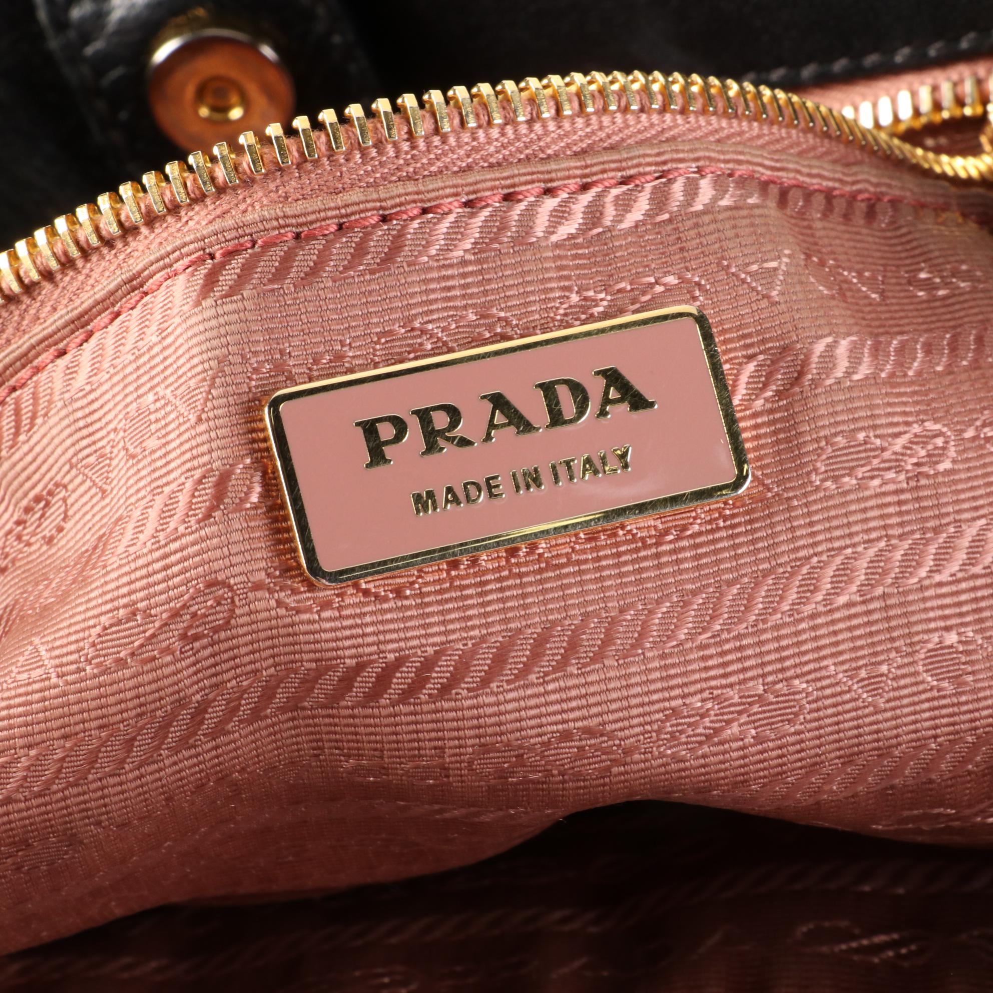 Prada Nylon Tessuto Bow Accent Tote