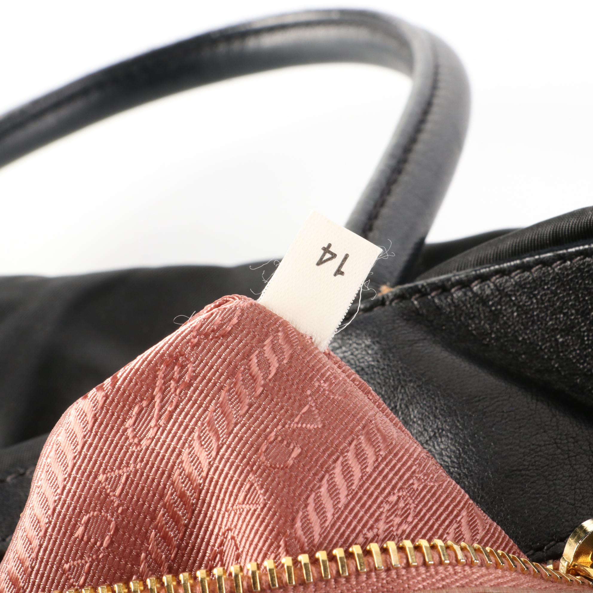 Prada Nylon Tessuto Bow Accent Tote