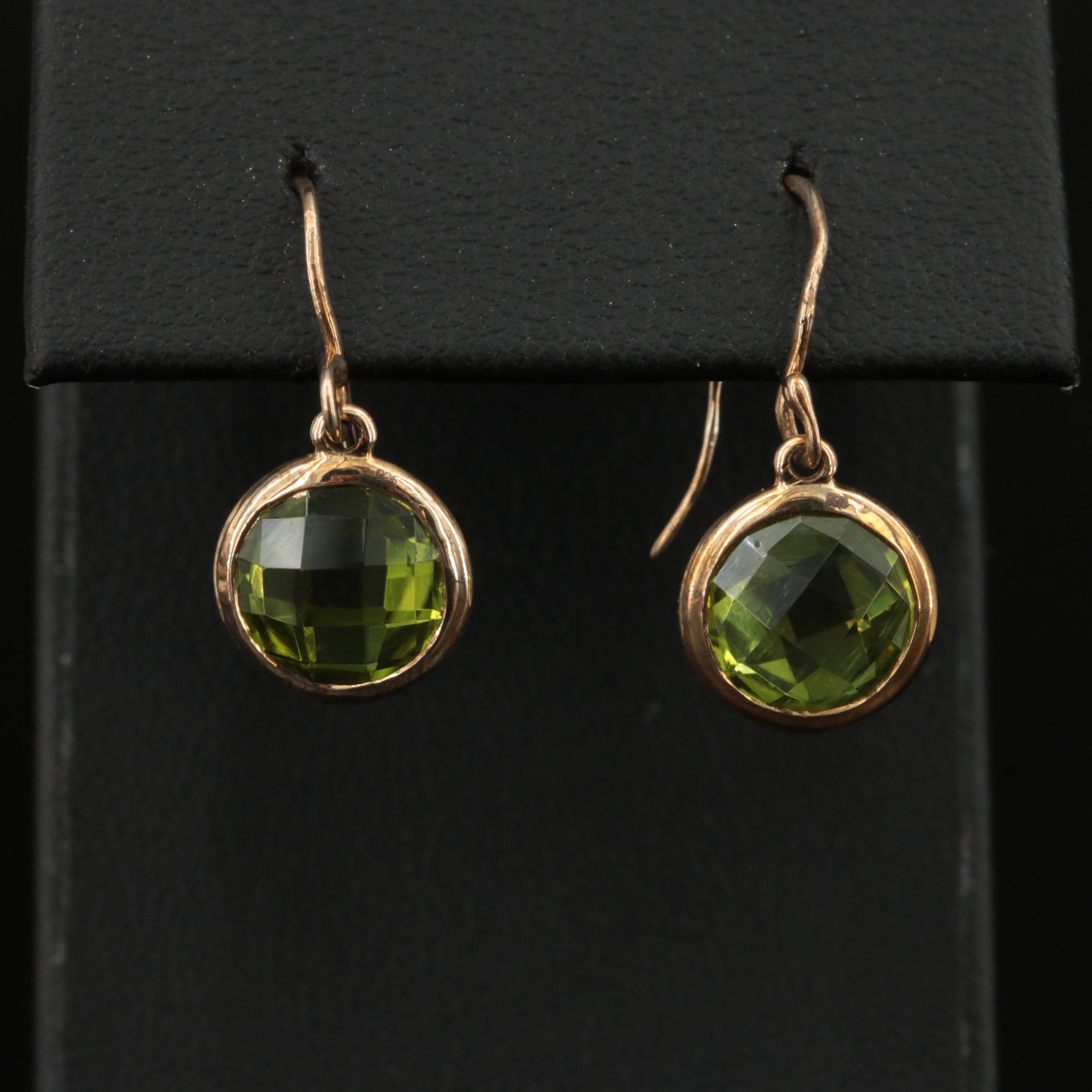 Peridot Circle Earrings