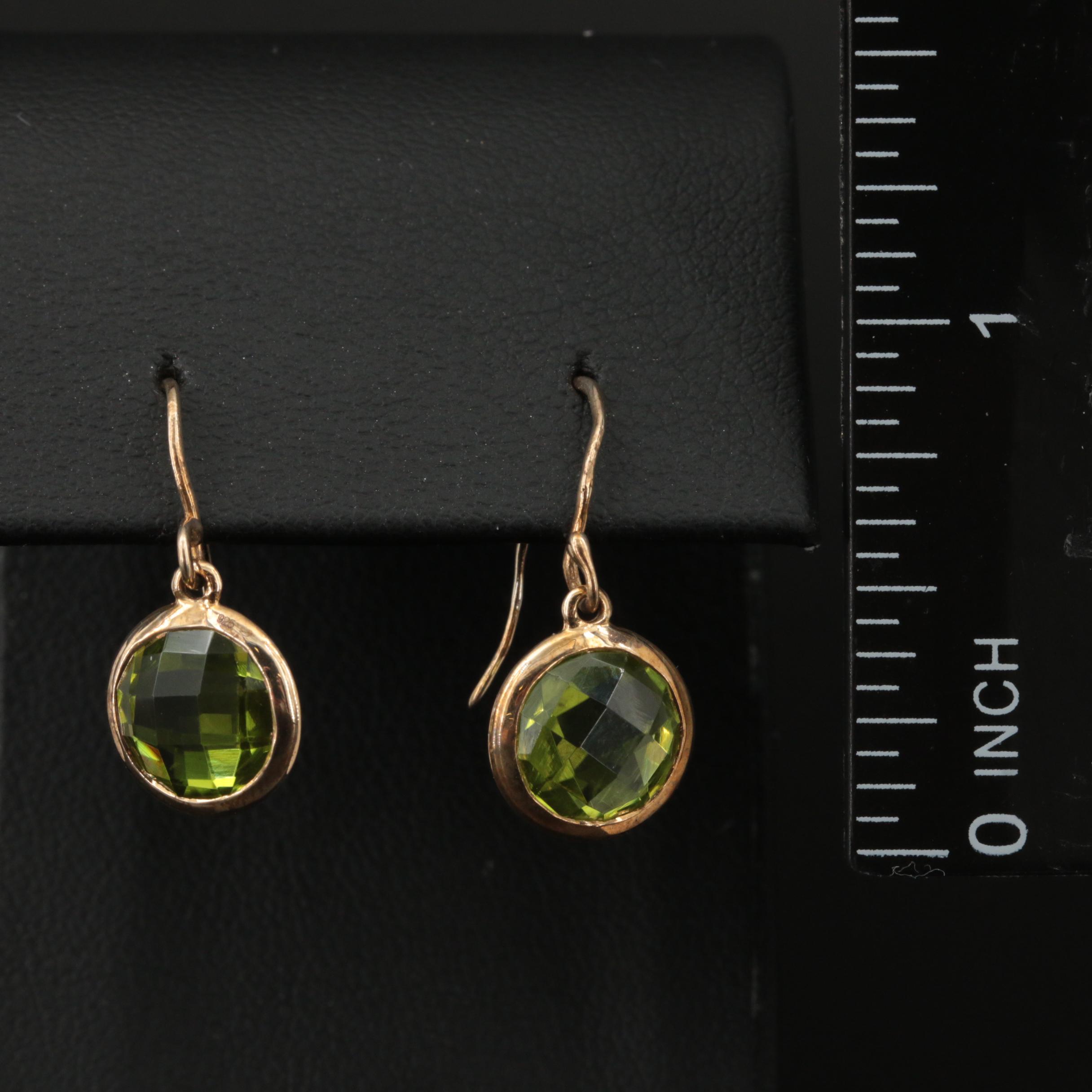 Peridot Circle Earrings