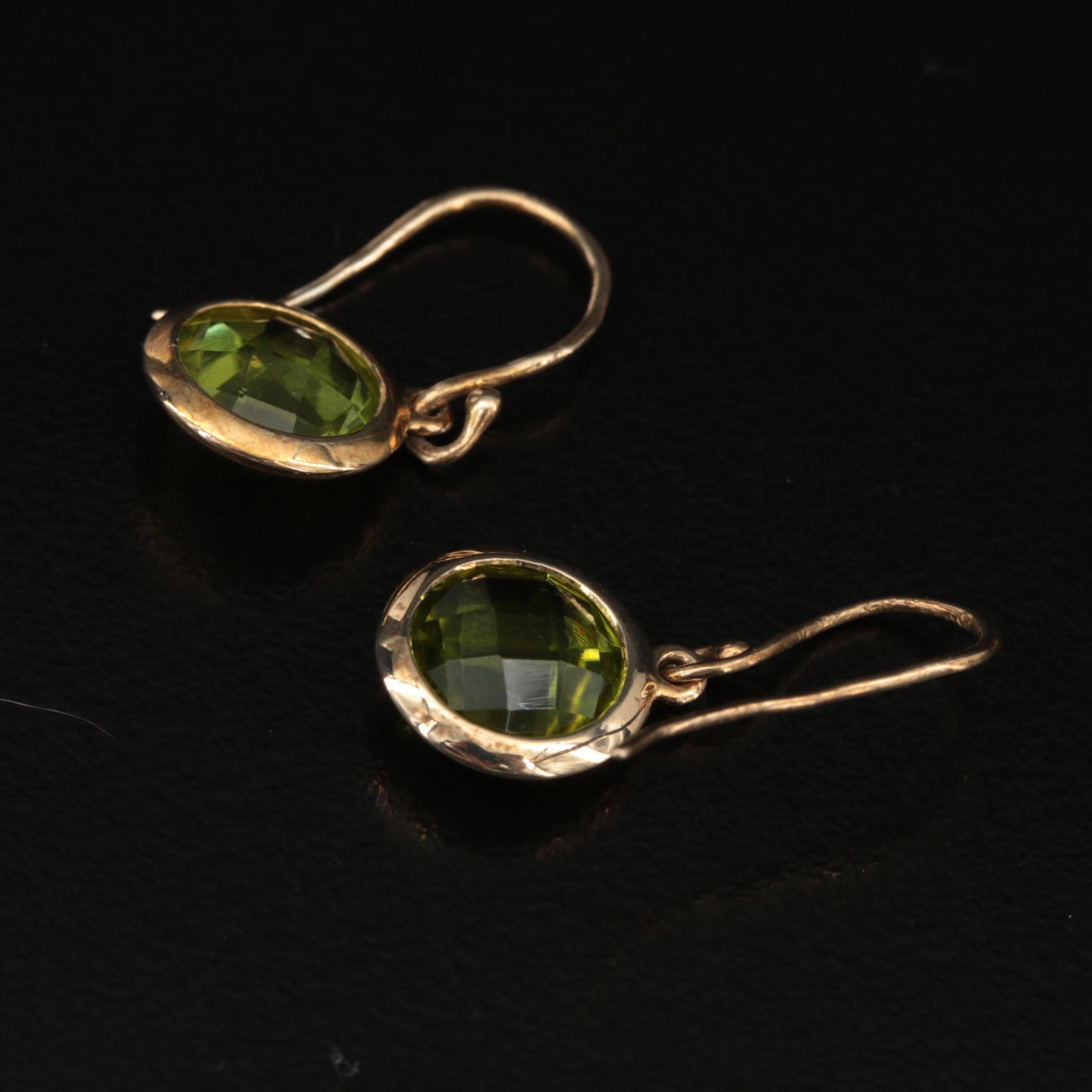Peridot Circle Earrings