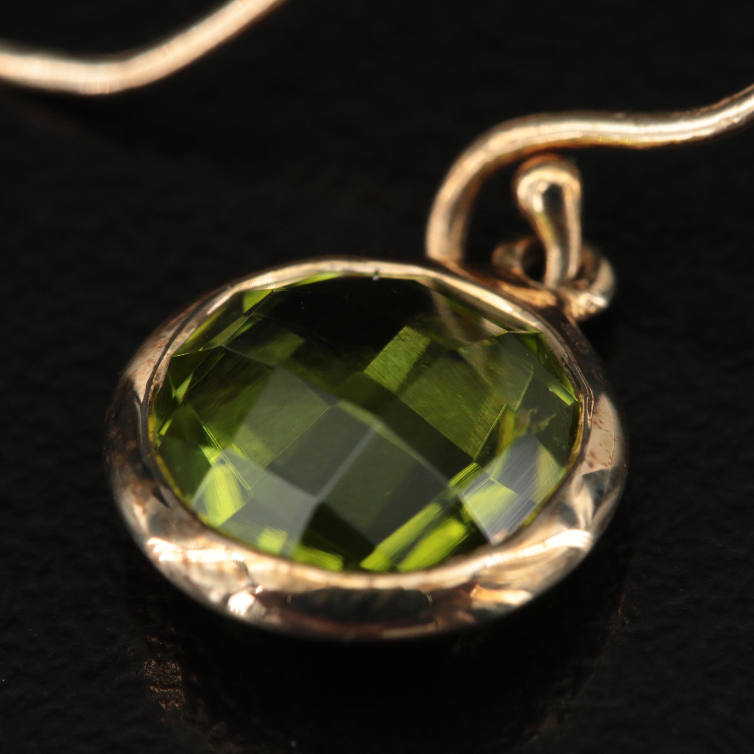 Peridot Circle Earrings