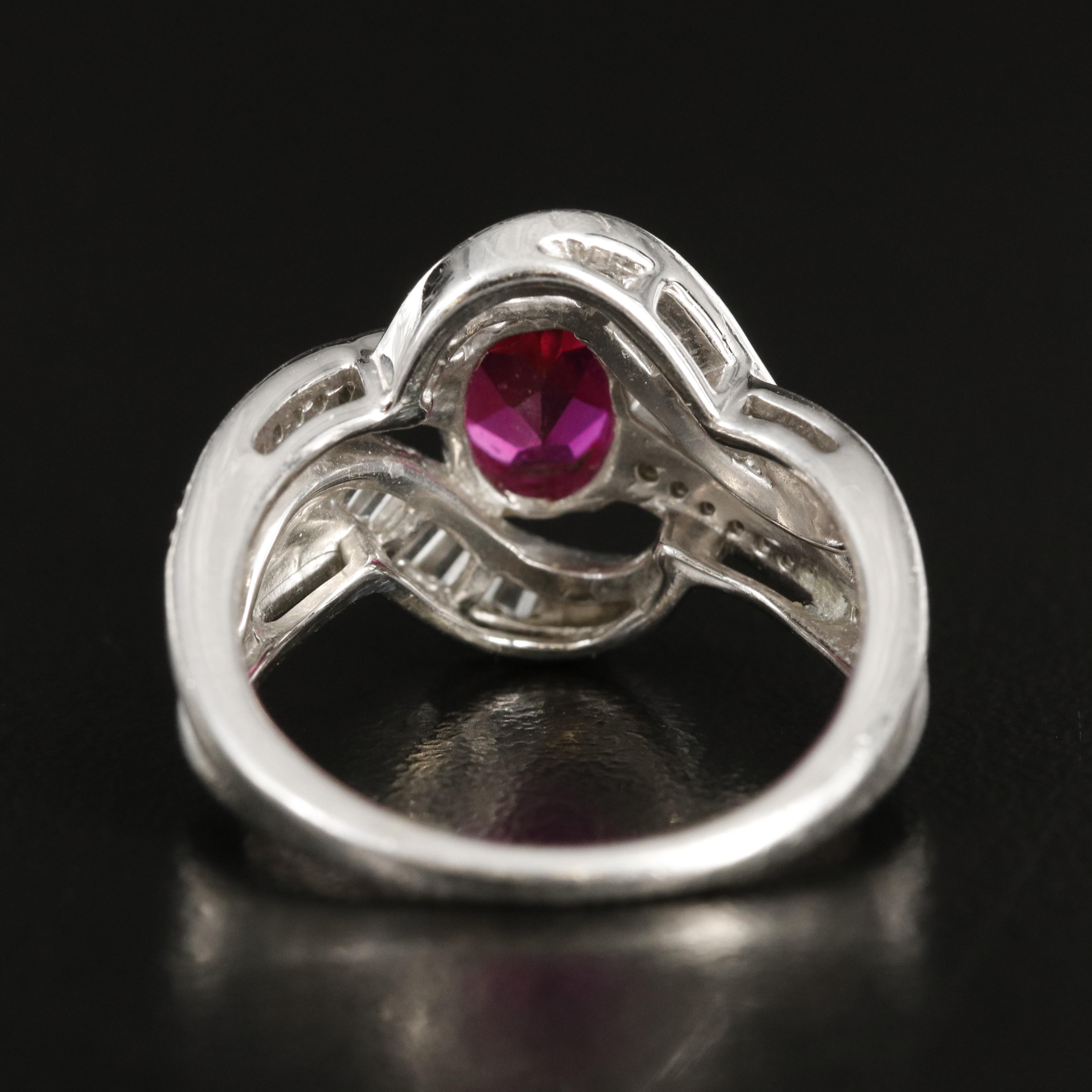 Sterling Ruby and White Sapphire Ring