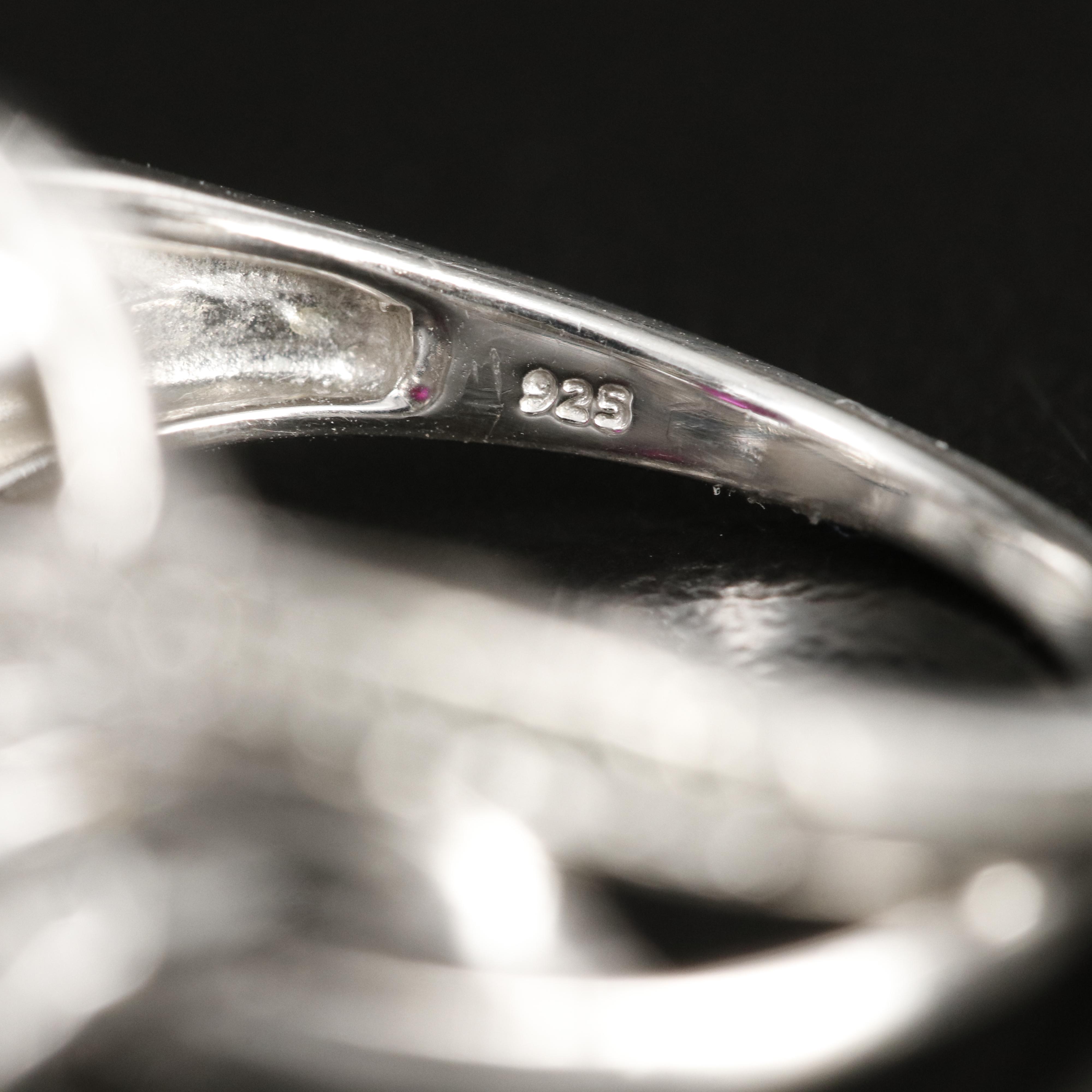 Sterling Ruby and White Sapphire Ring