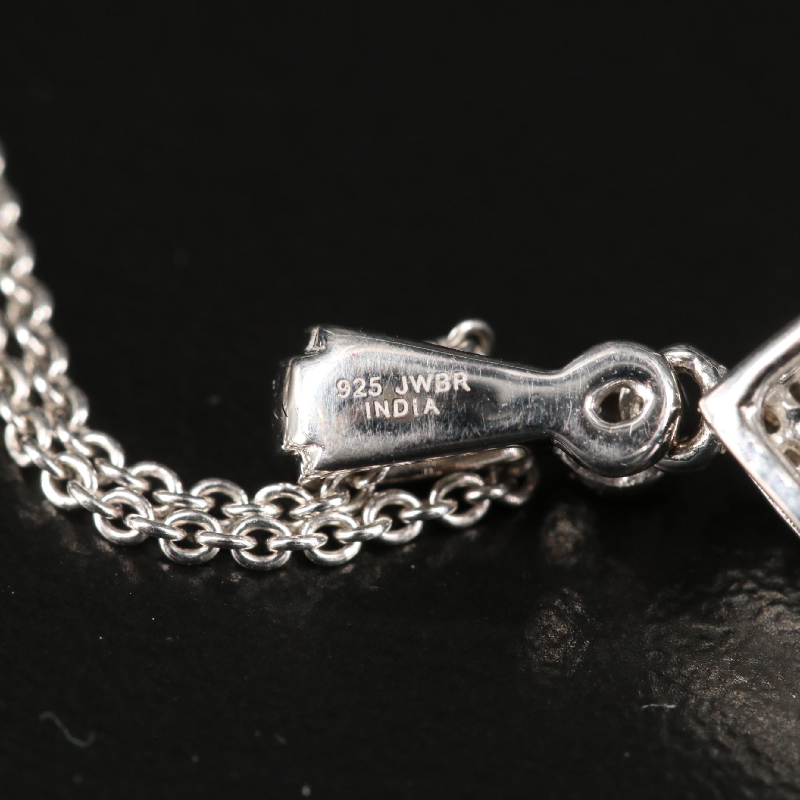 Sterling Tanzanite and Diamond Teardrop Necklace