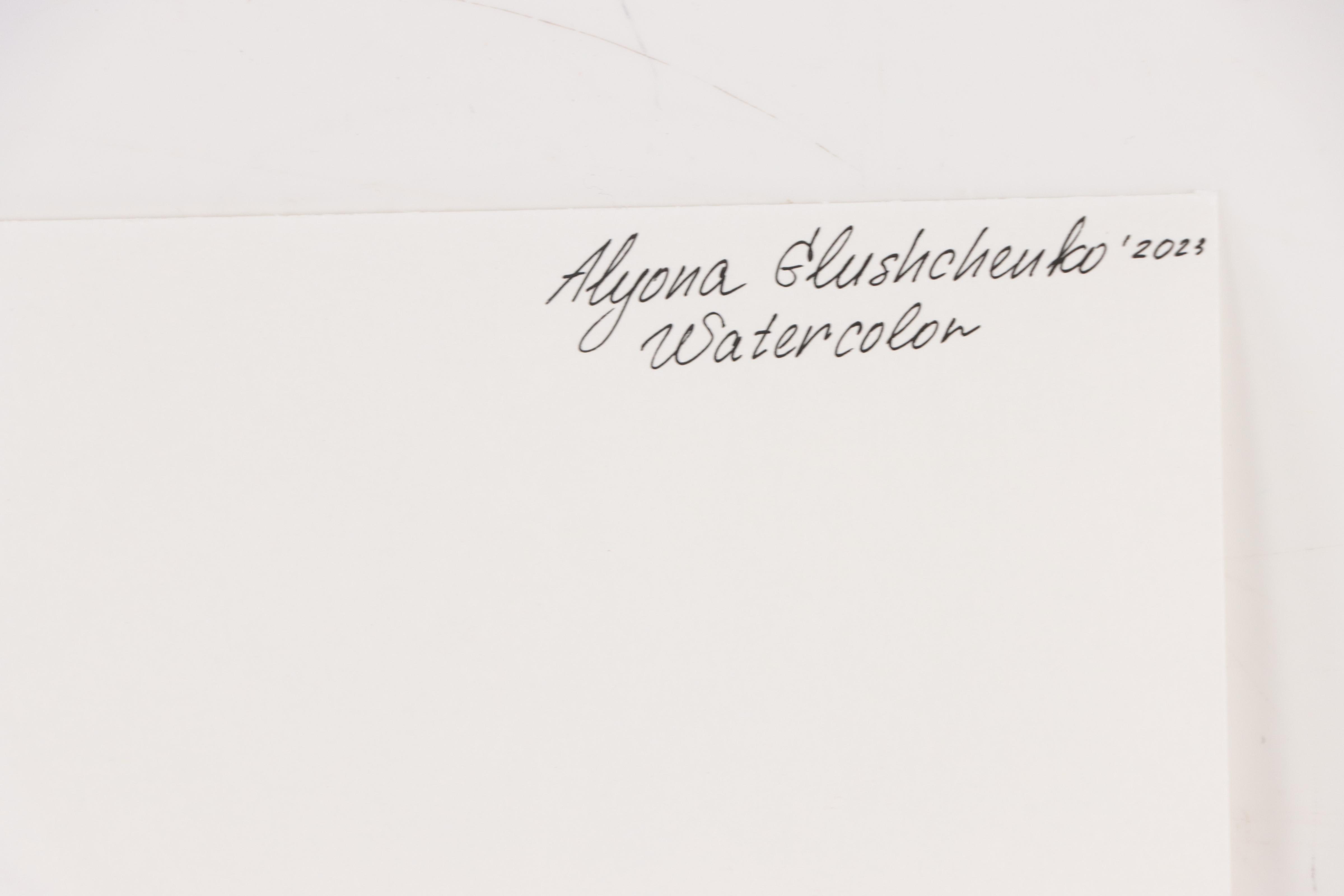 Alyona Glushchenko Watercolor Painting of Hummingbird, 2023