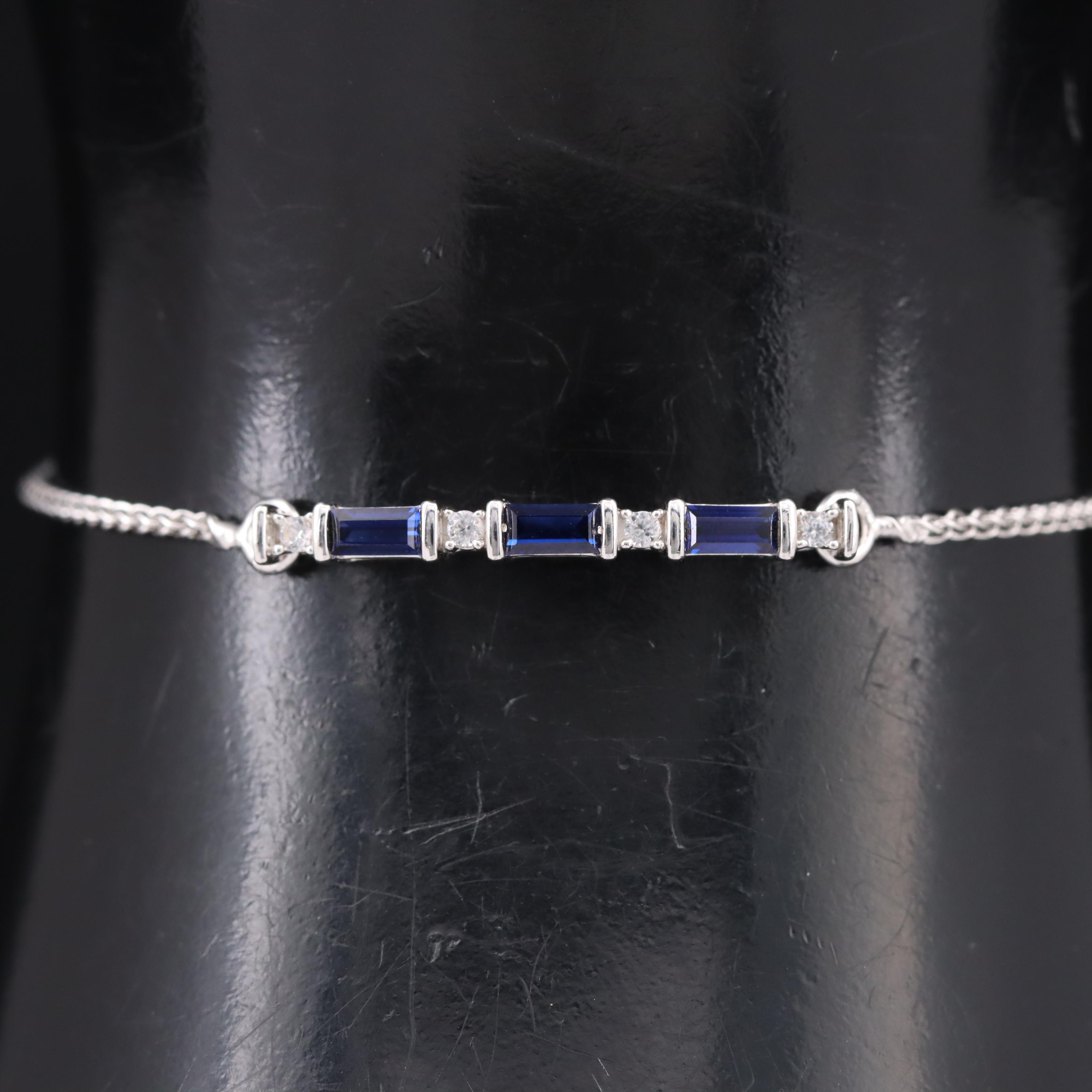 Sterling Sapphire Bolo Bracelet