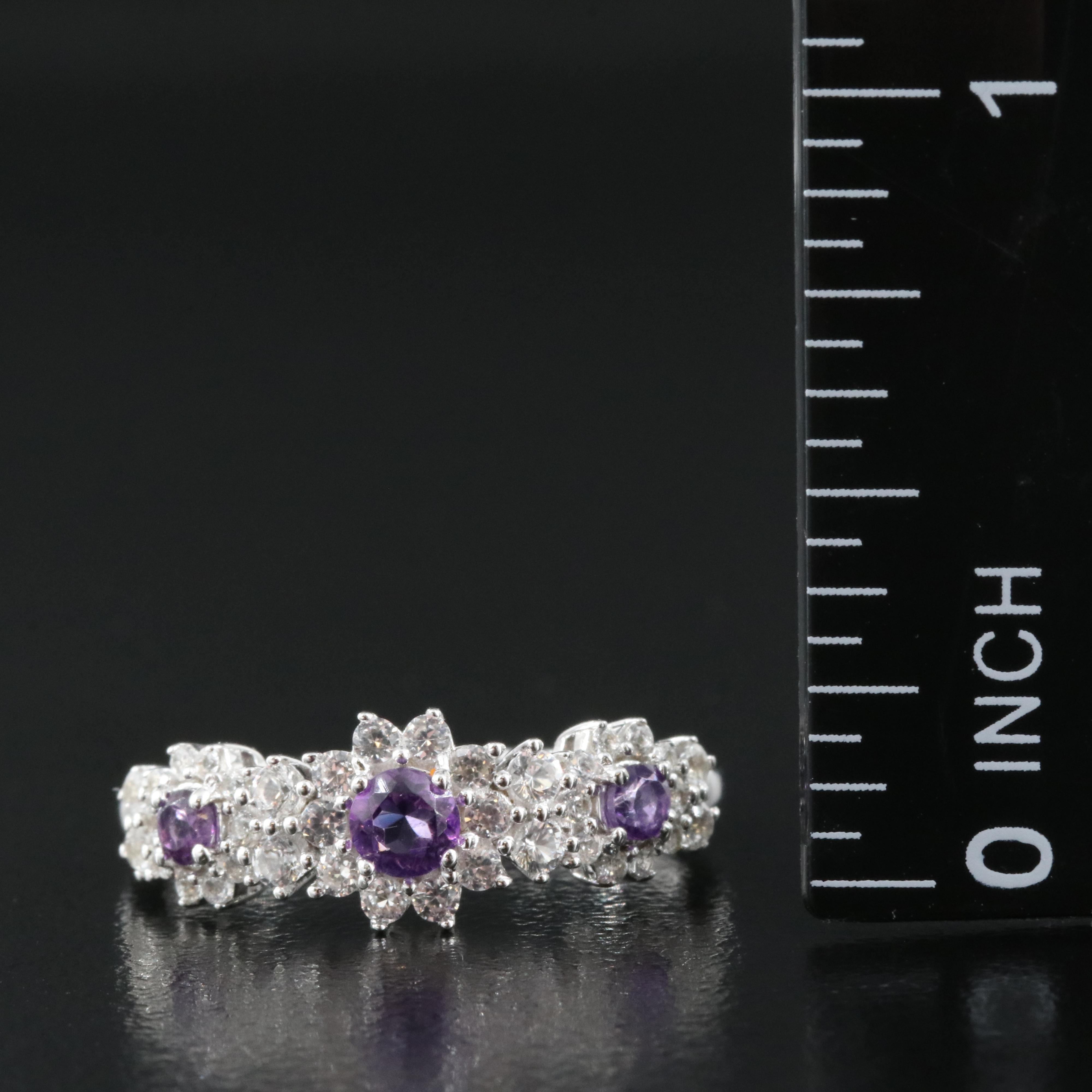 Sterling Amethyst and Sapphire Ring