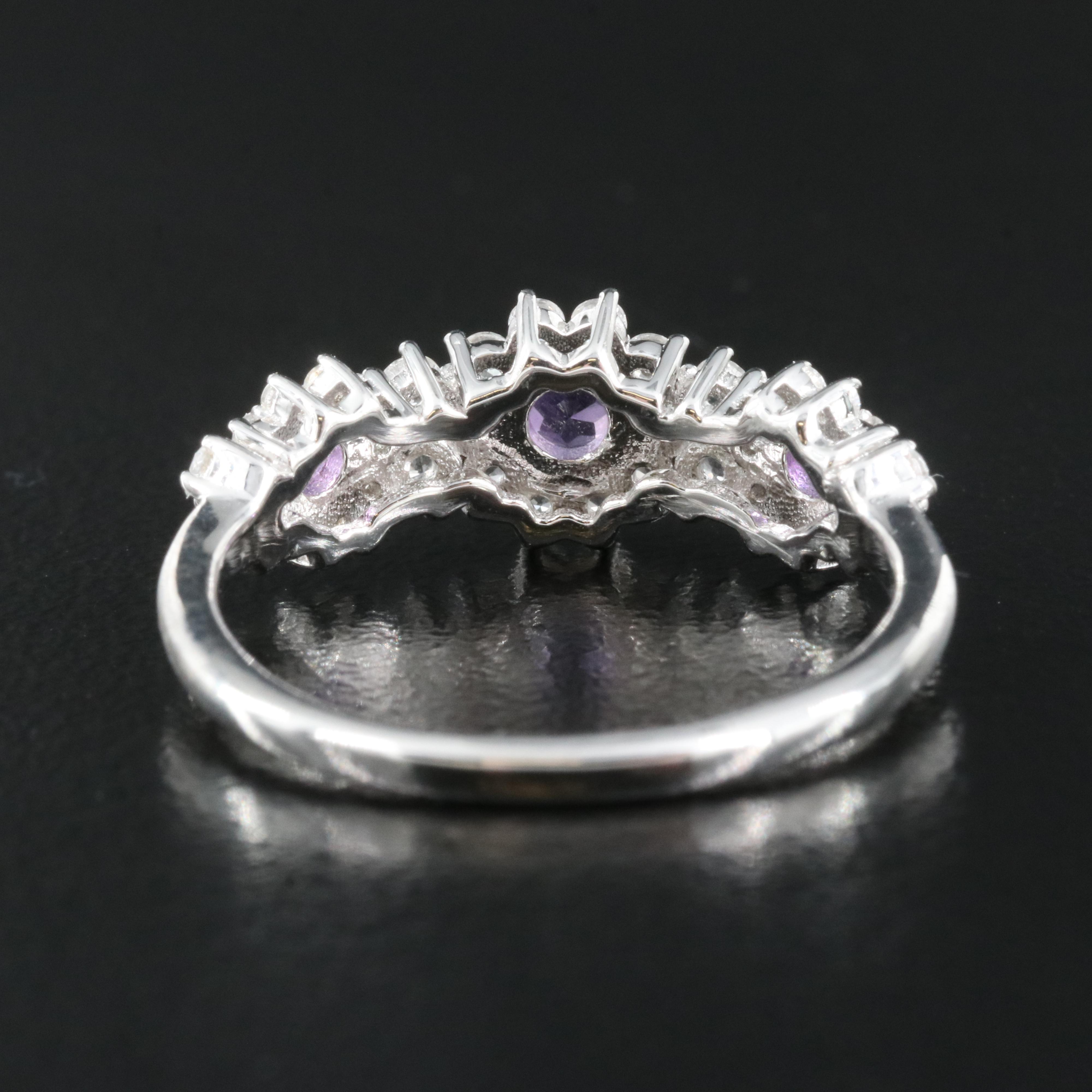 Sterling Amethyst and Sapphire Ring