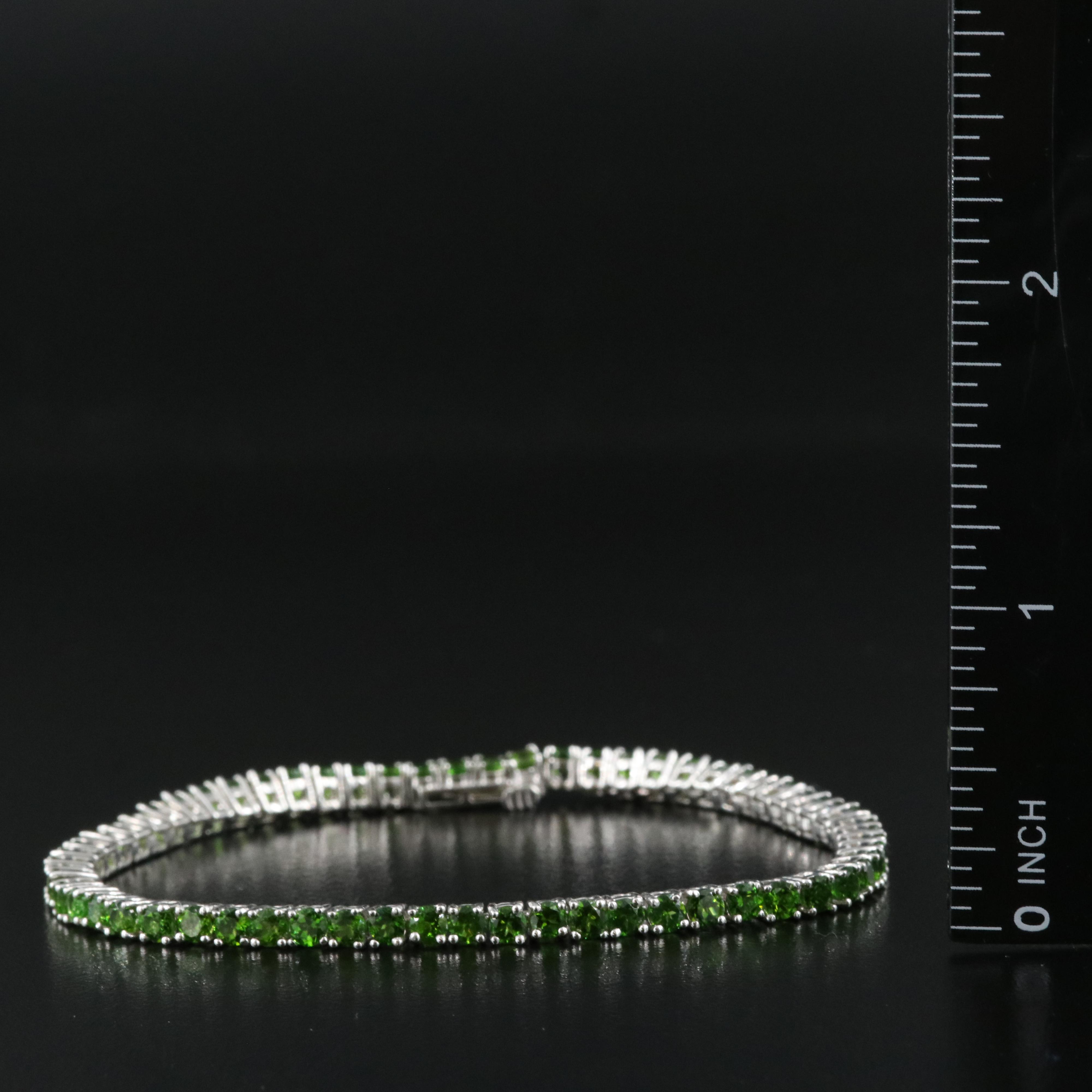 Sterling Diopside Line Bracelet