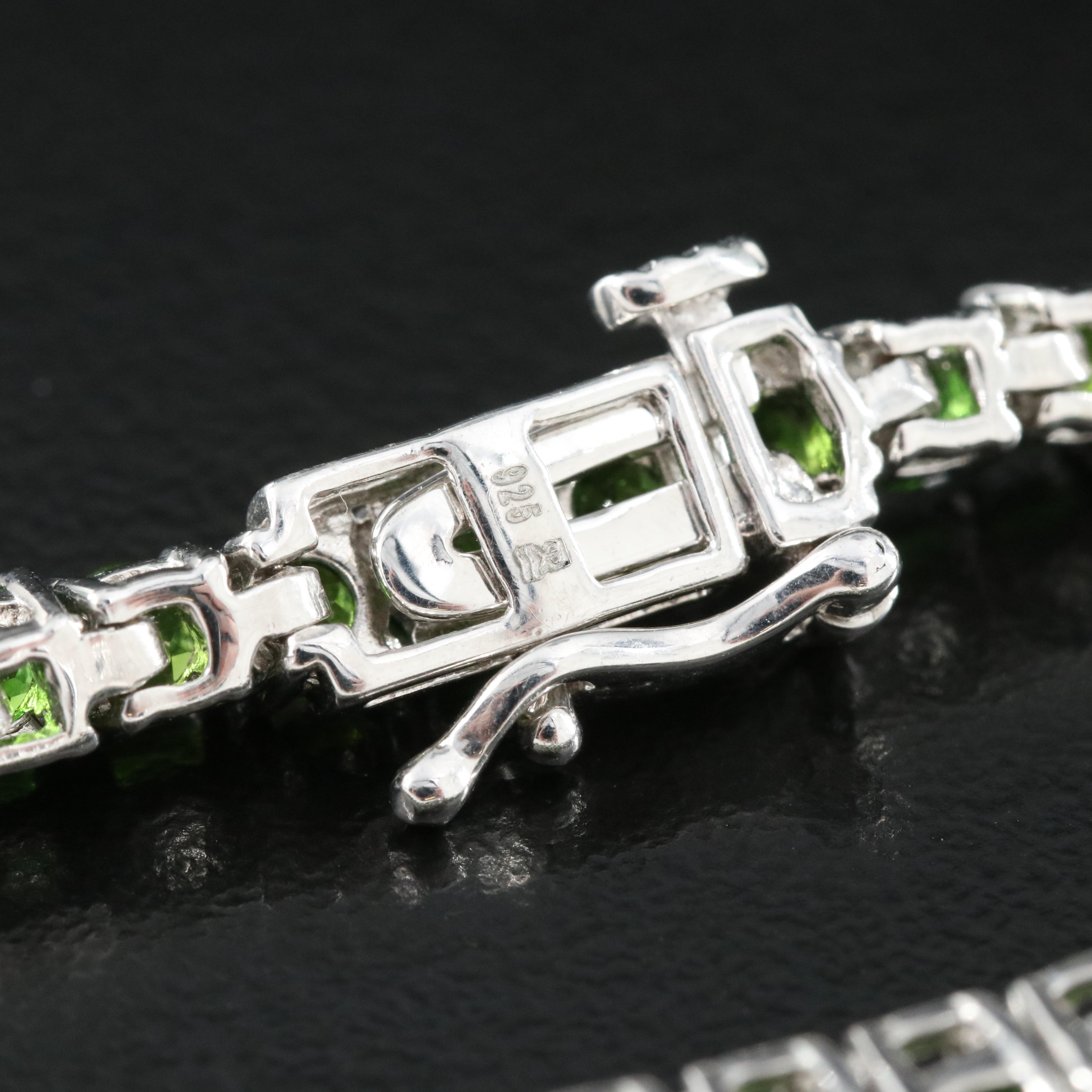 Sterling Diopside Line Bracelet
