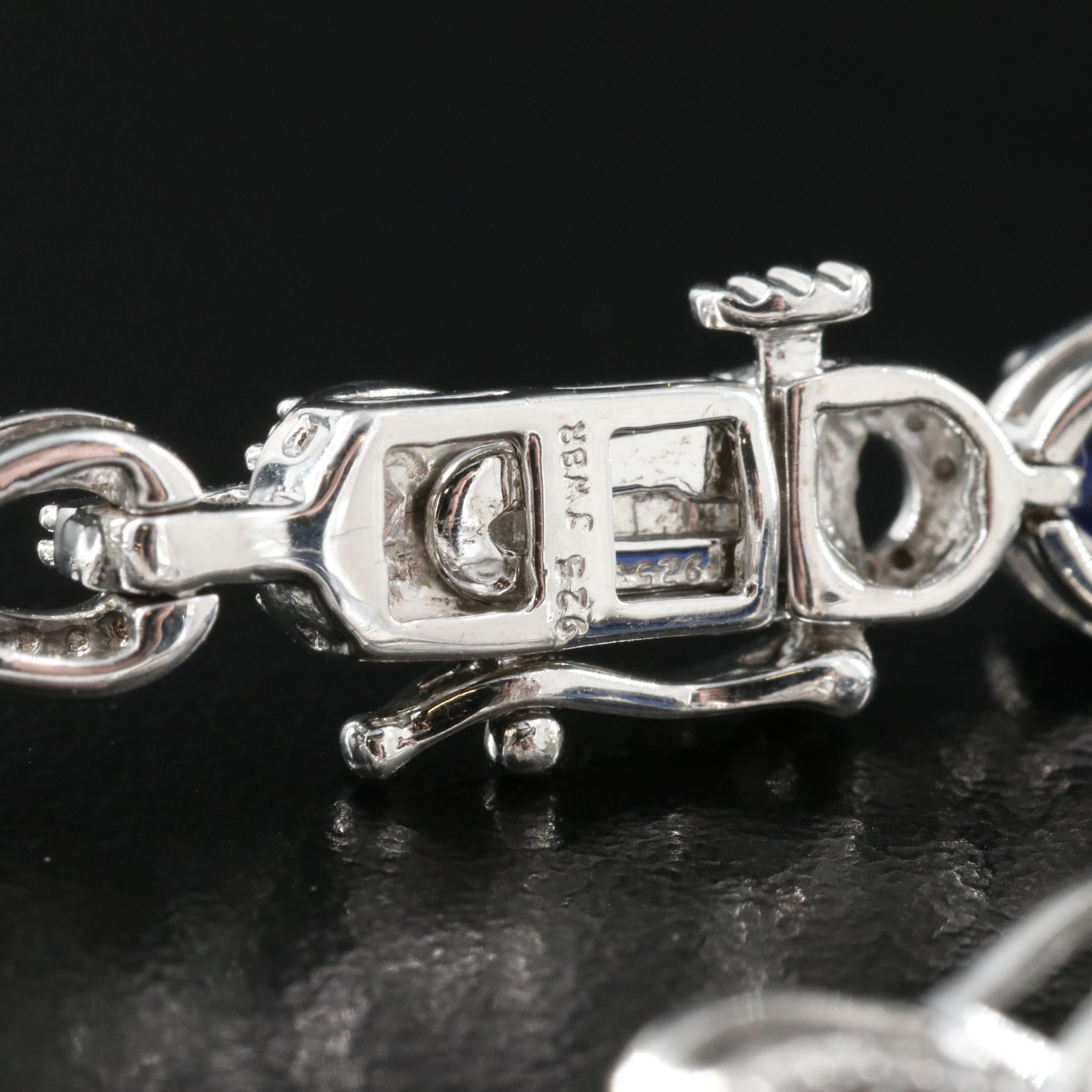 Sterling Sapphire and Diamond Infinity Link Bracelet