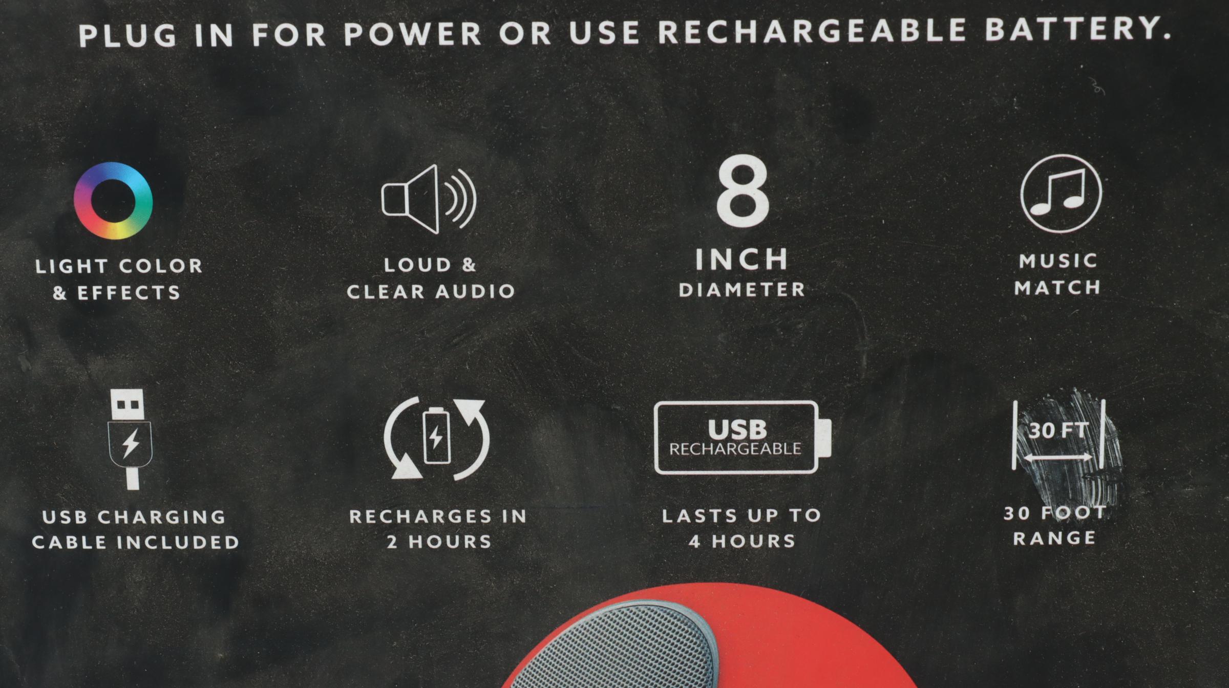 Feit Colorful Remote-Control Orb Light and Bluetooth Speaker