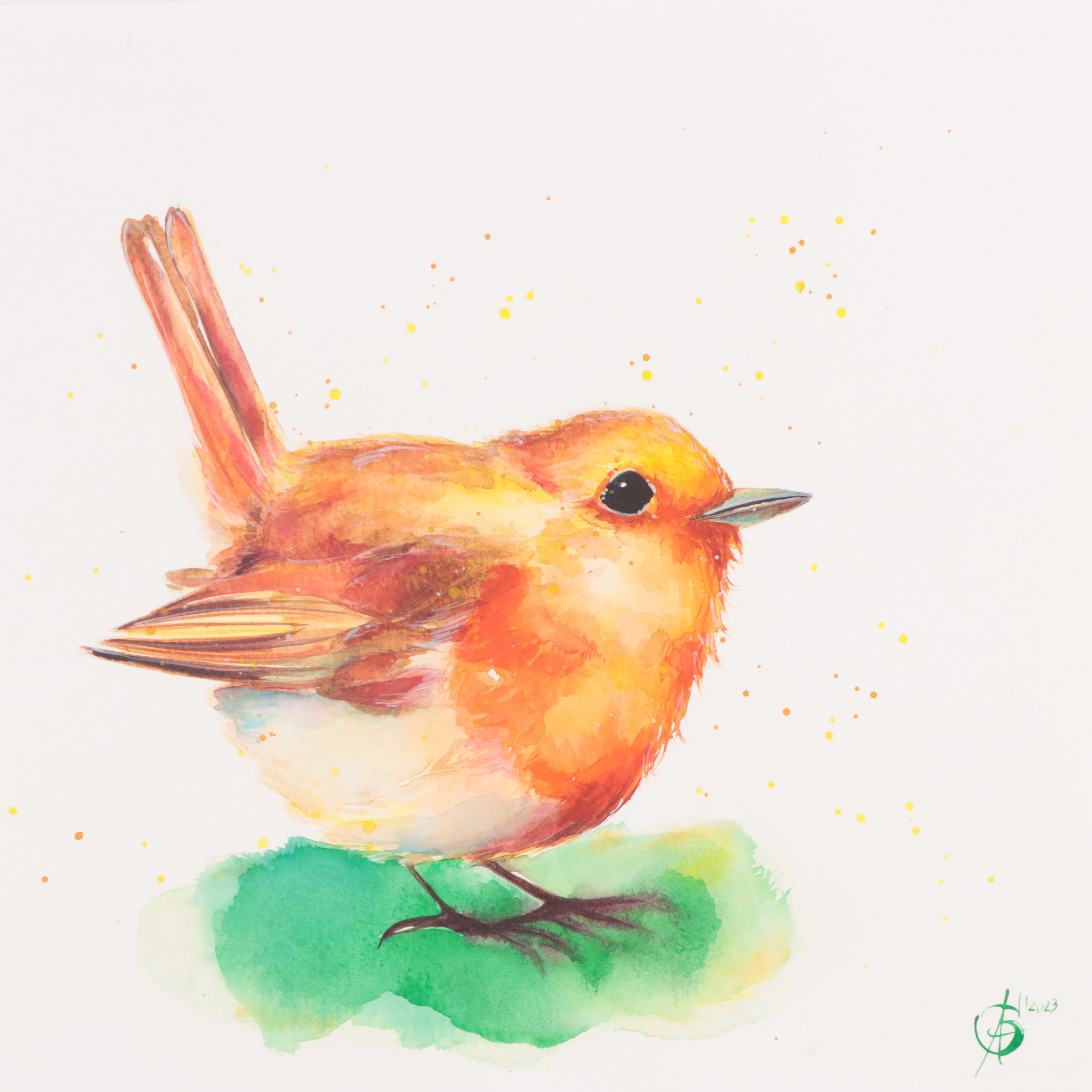 Alyona Glushchenko Watercolor Painting of Hummingbird, 2023