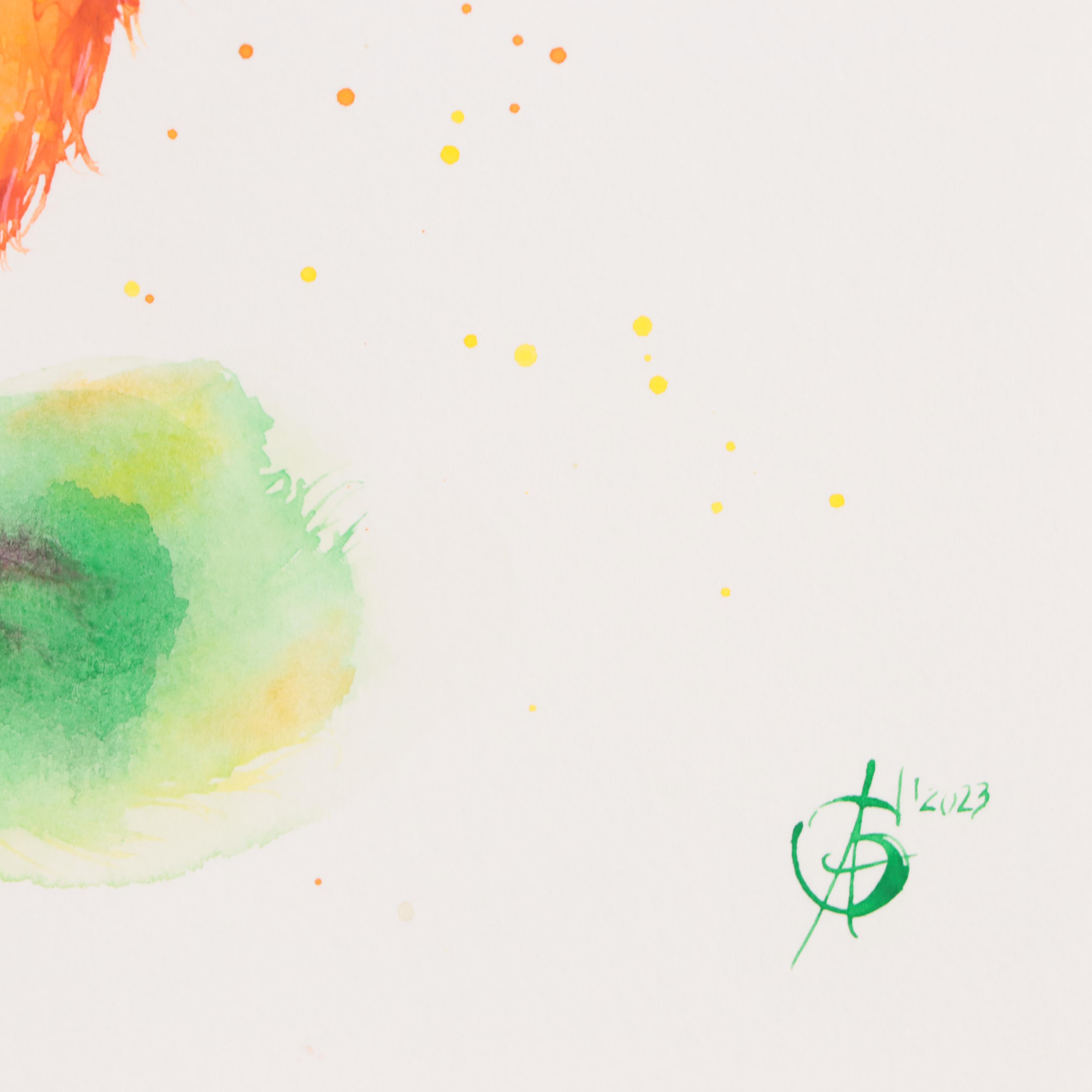 Alyona Glushchenko Watercolor Painting of Hummingbird, 2023