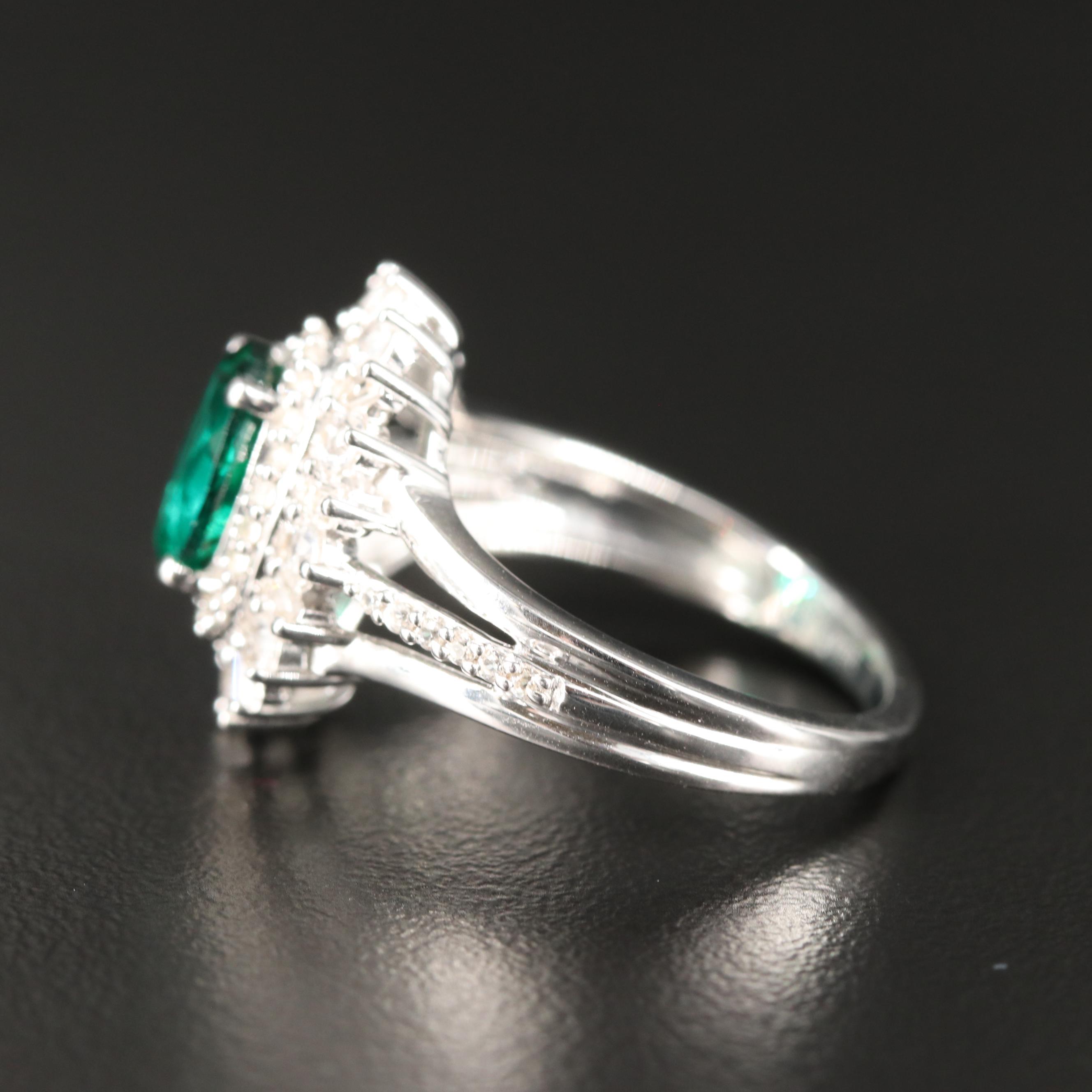 Sterling Emerald and Sapphire Ring