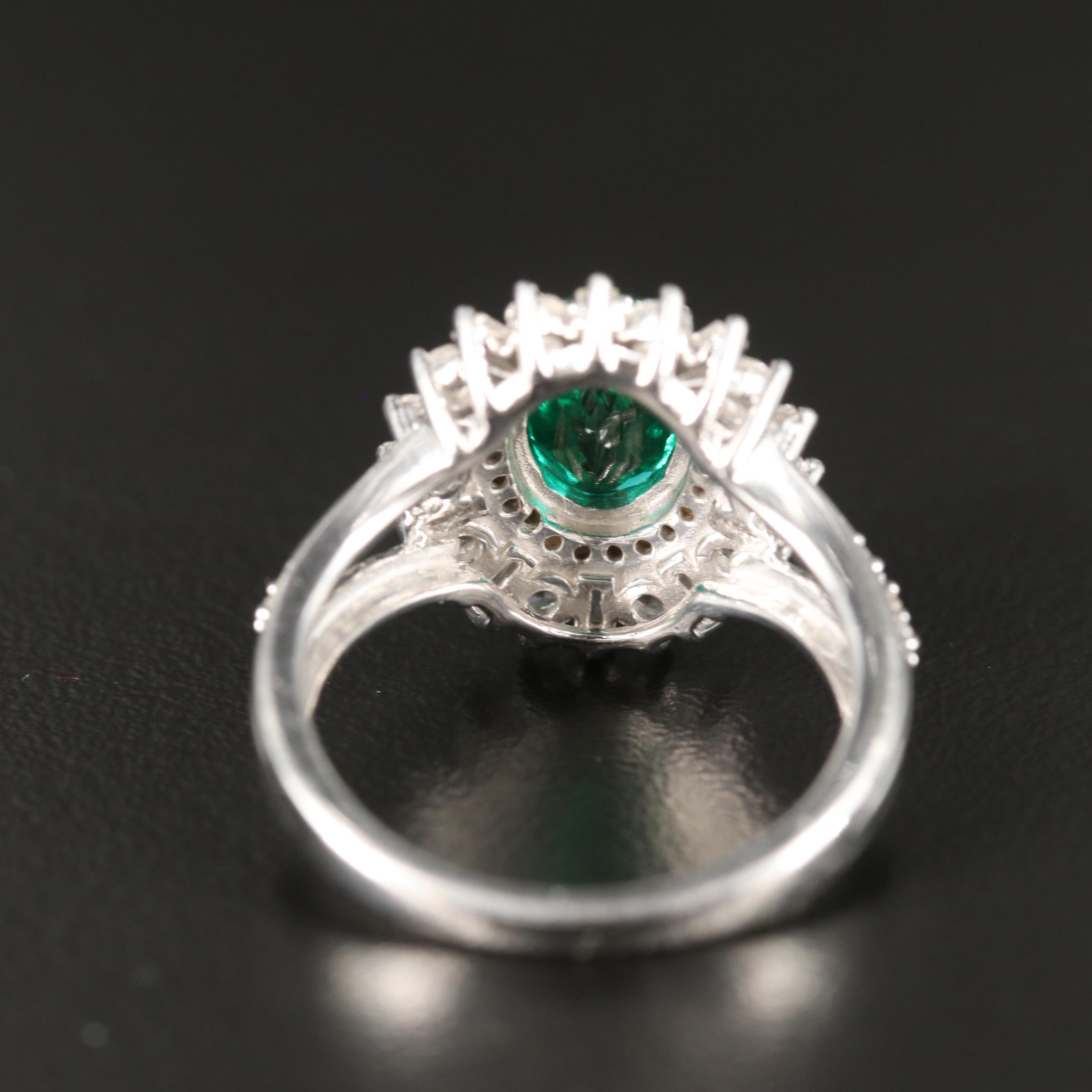 Sterling Emerald and Sapphire Ring