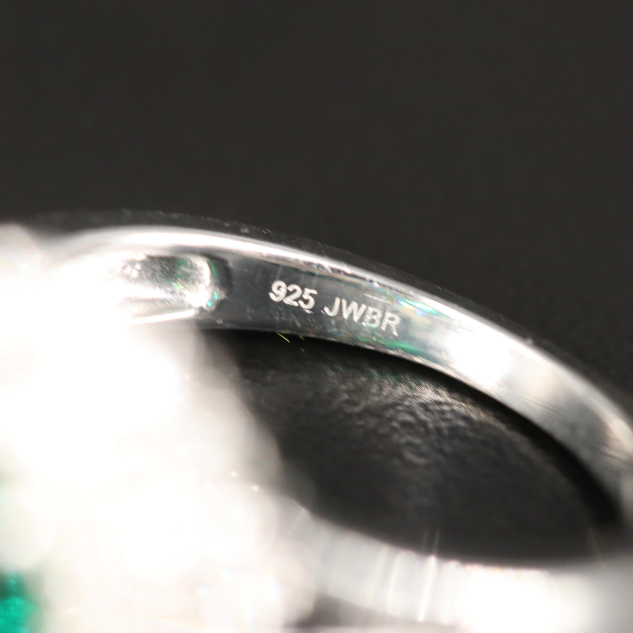 Sterling Emerald and Sapphire Ring