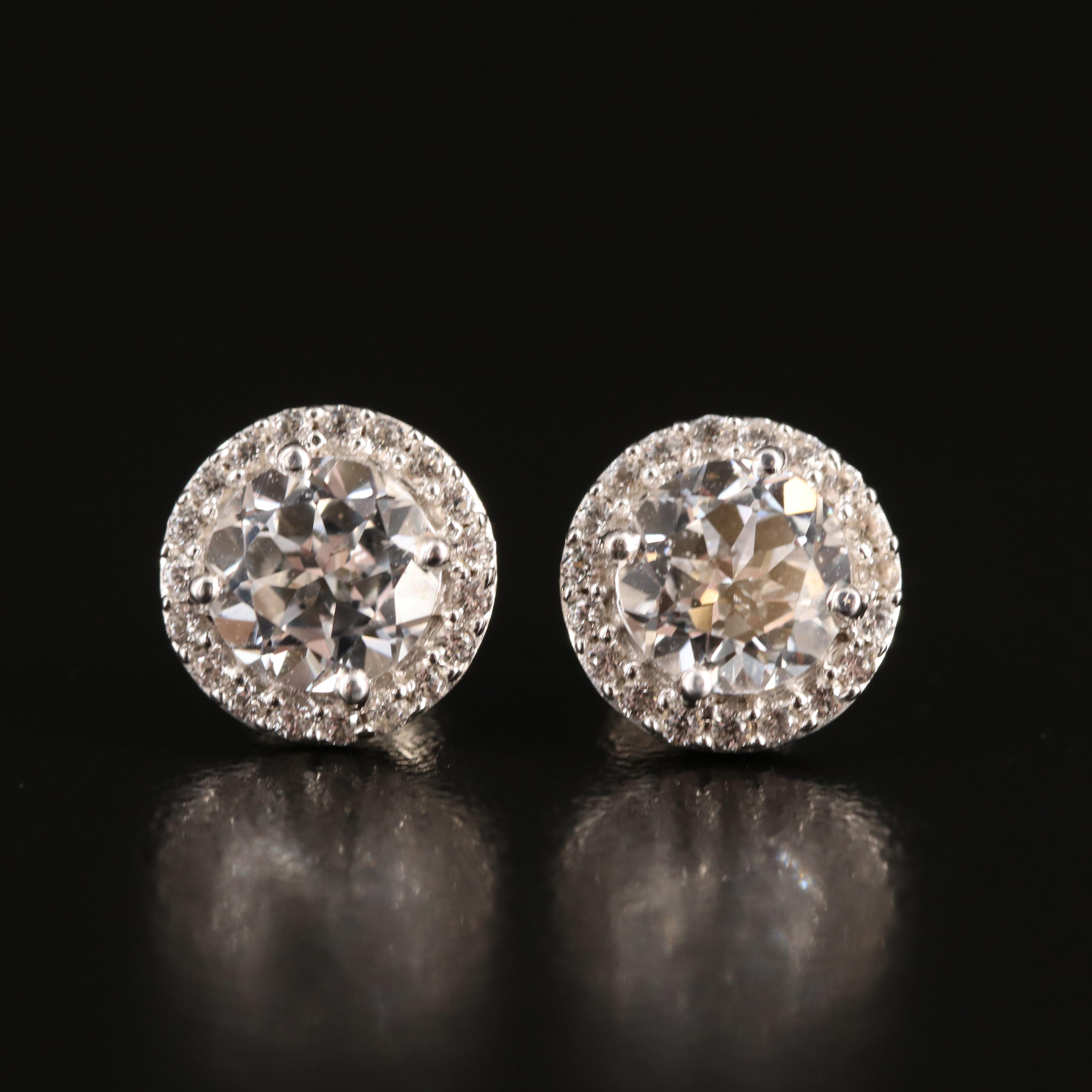 Sterling White Sapphire Stud Earrings