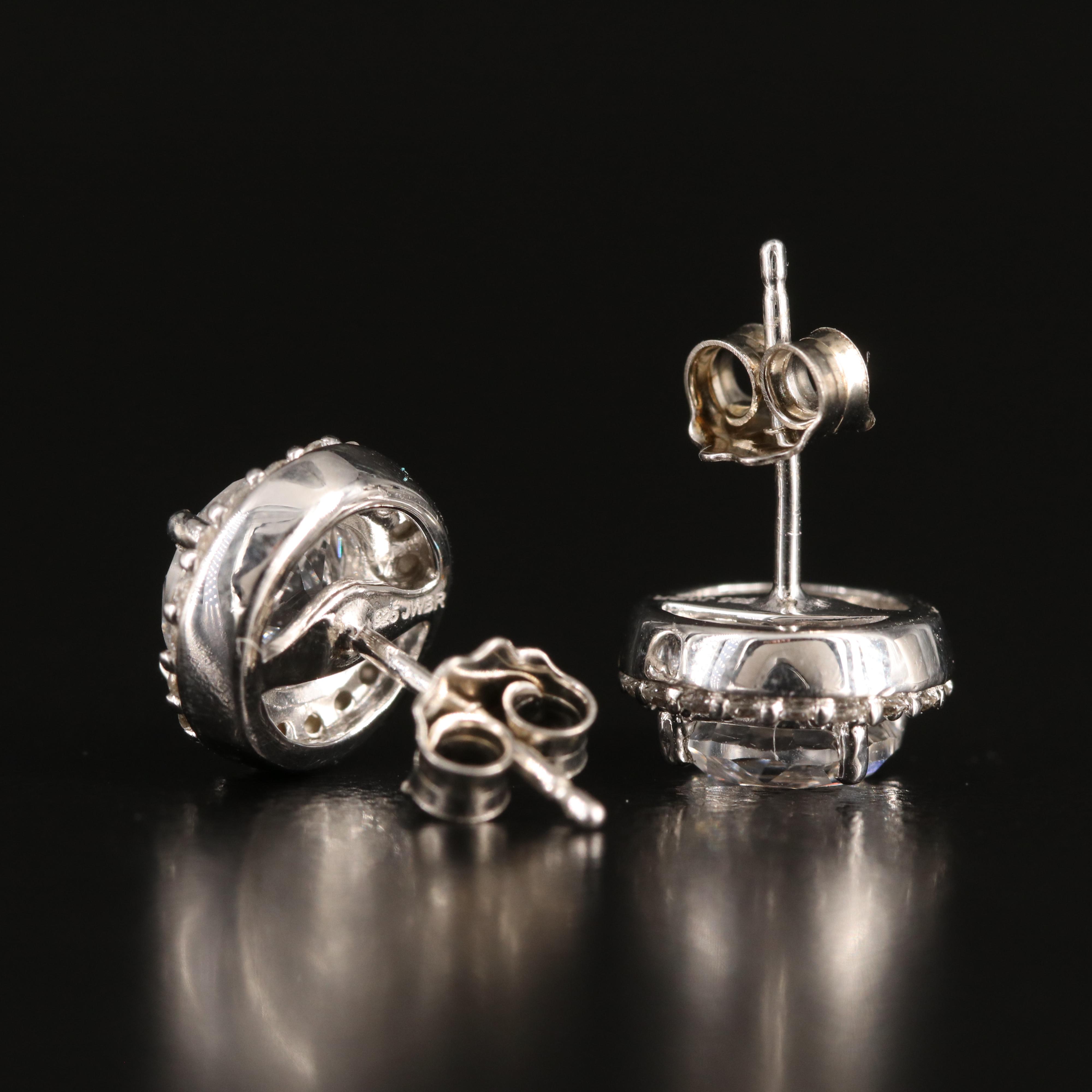 Sterling White Sapphire Stud Earrings