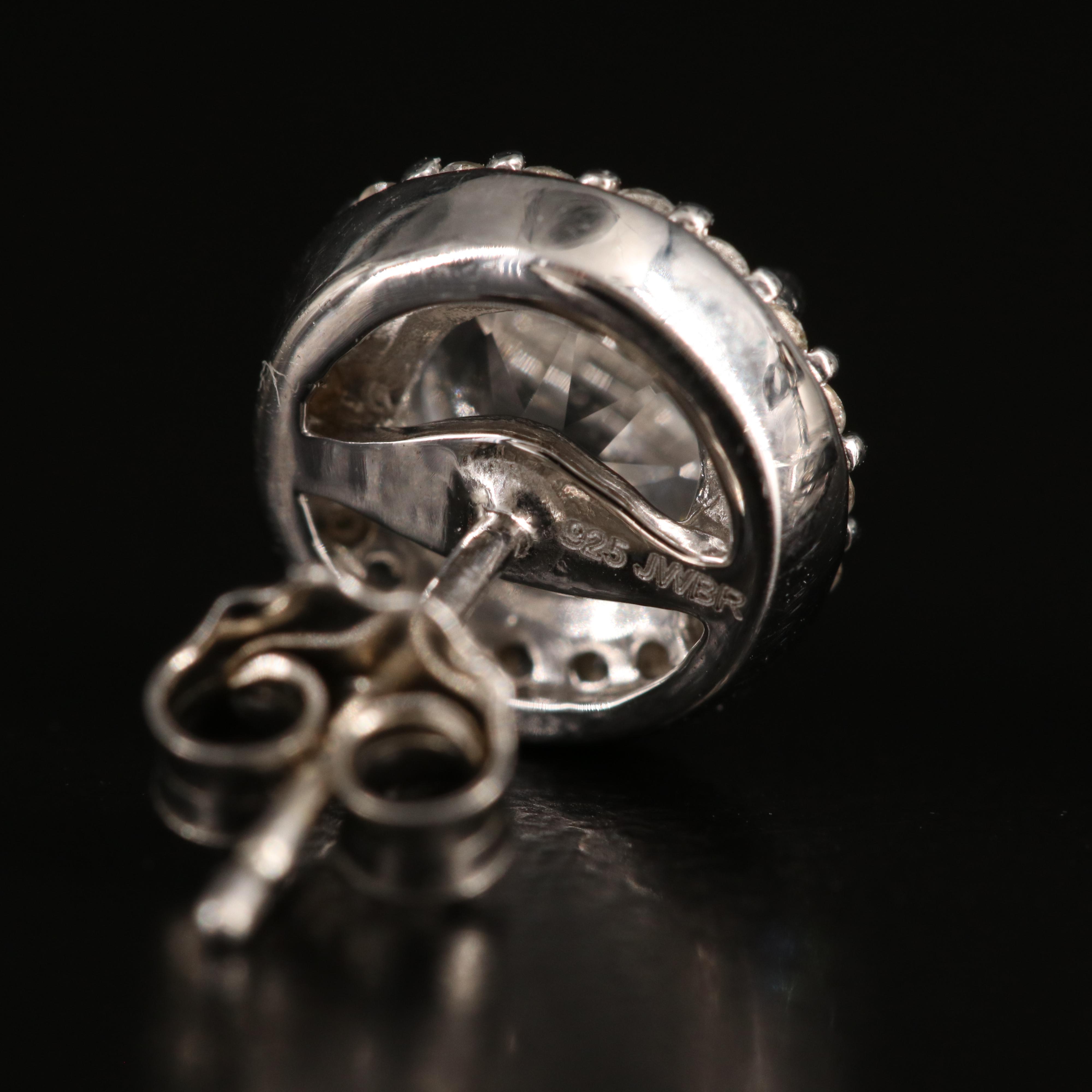 Sterling White Sapphire Stud Earrings