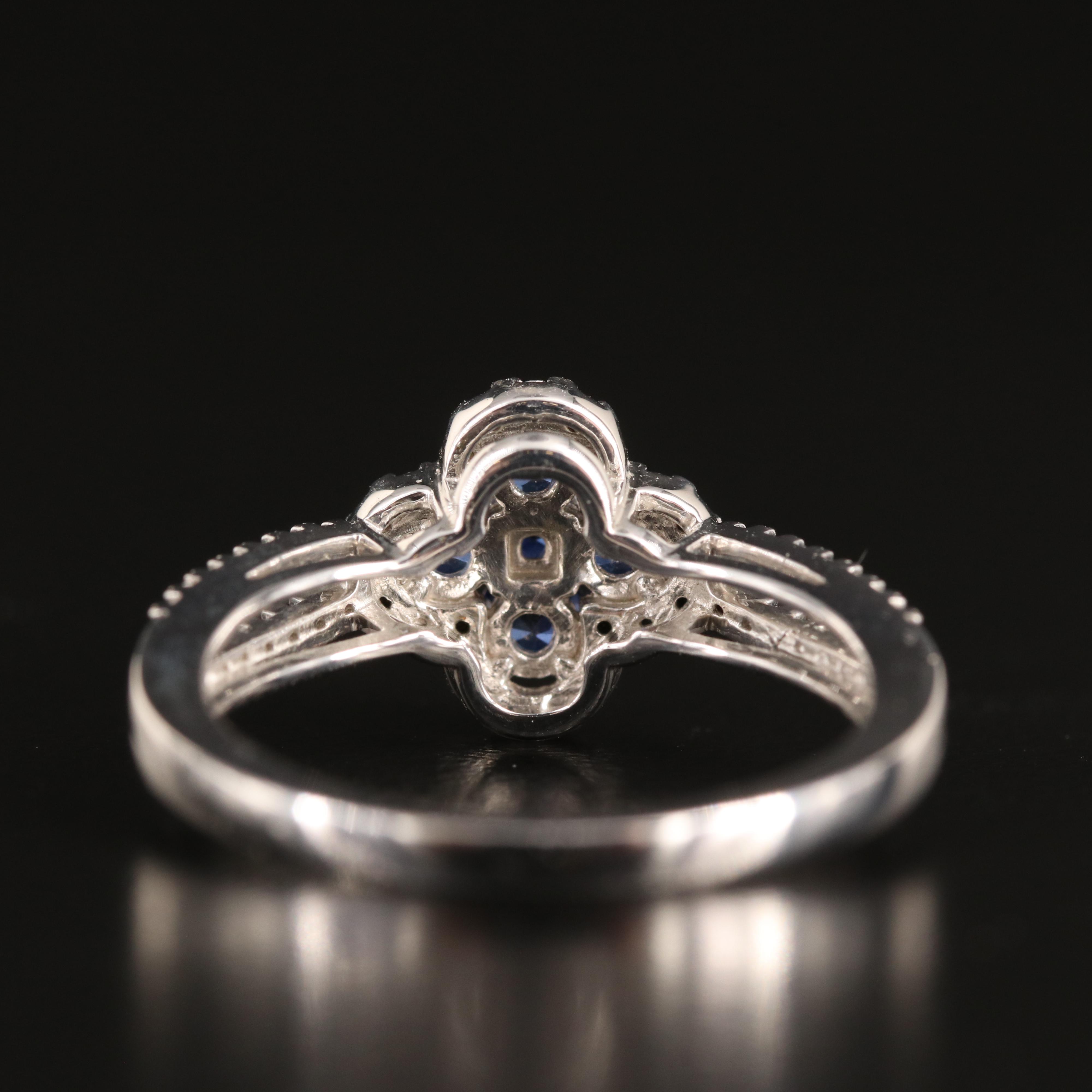 Sterling Sapphire Quatrefoil Ring