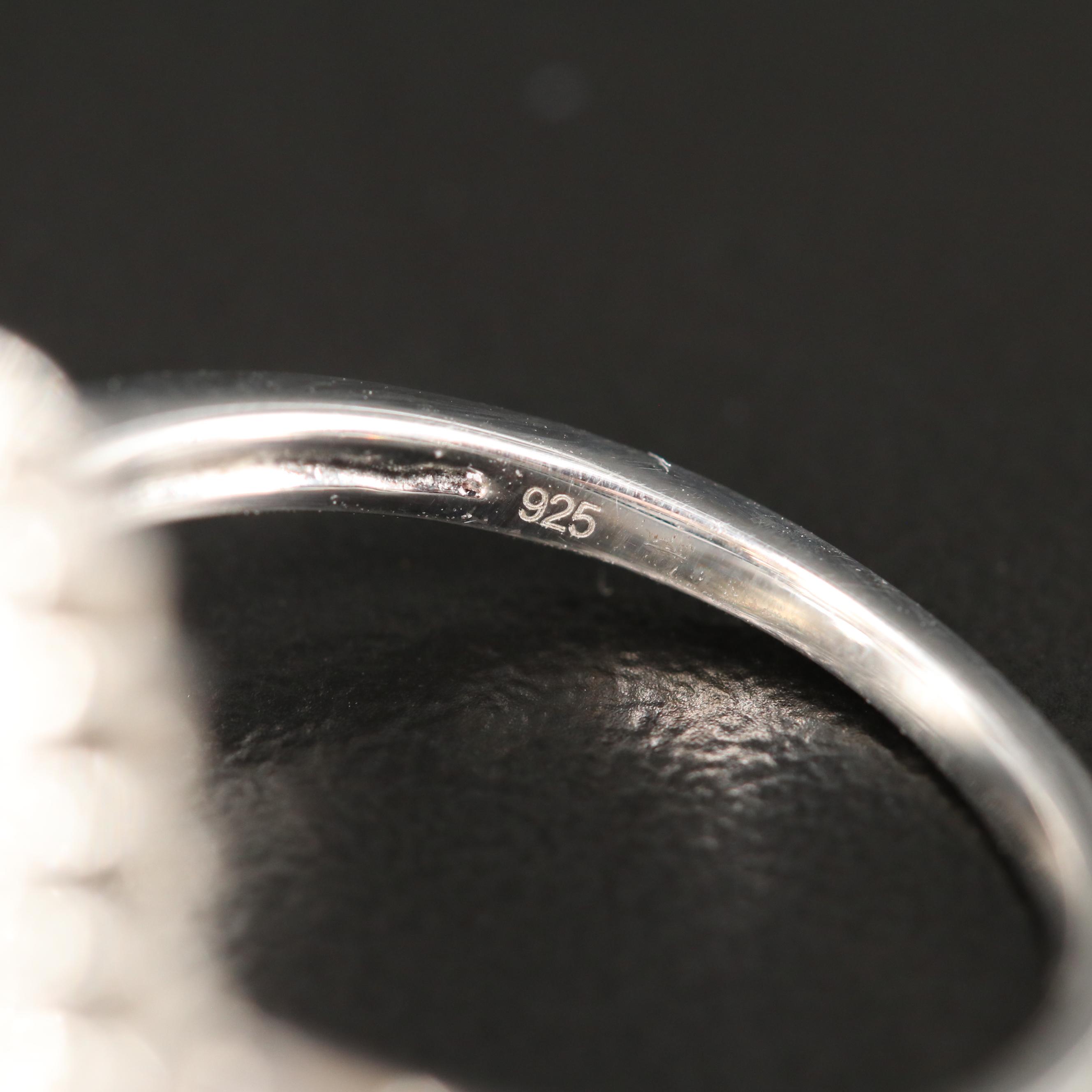 Citrine Ring with White Topaz Double Halo in Sterling