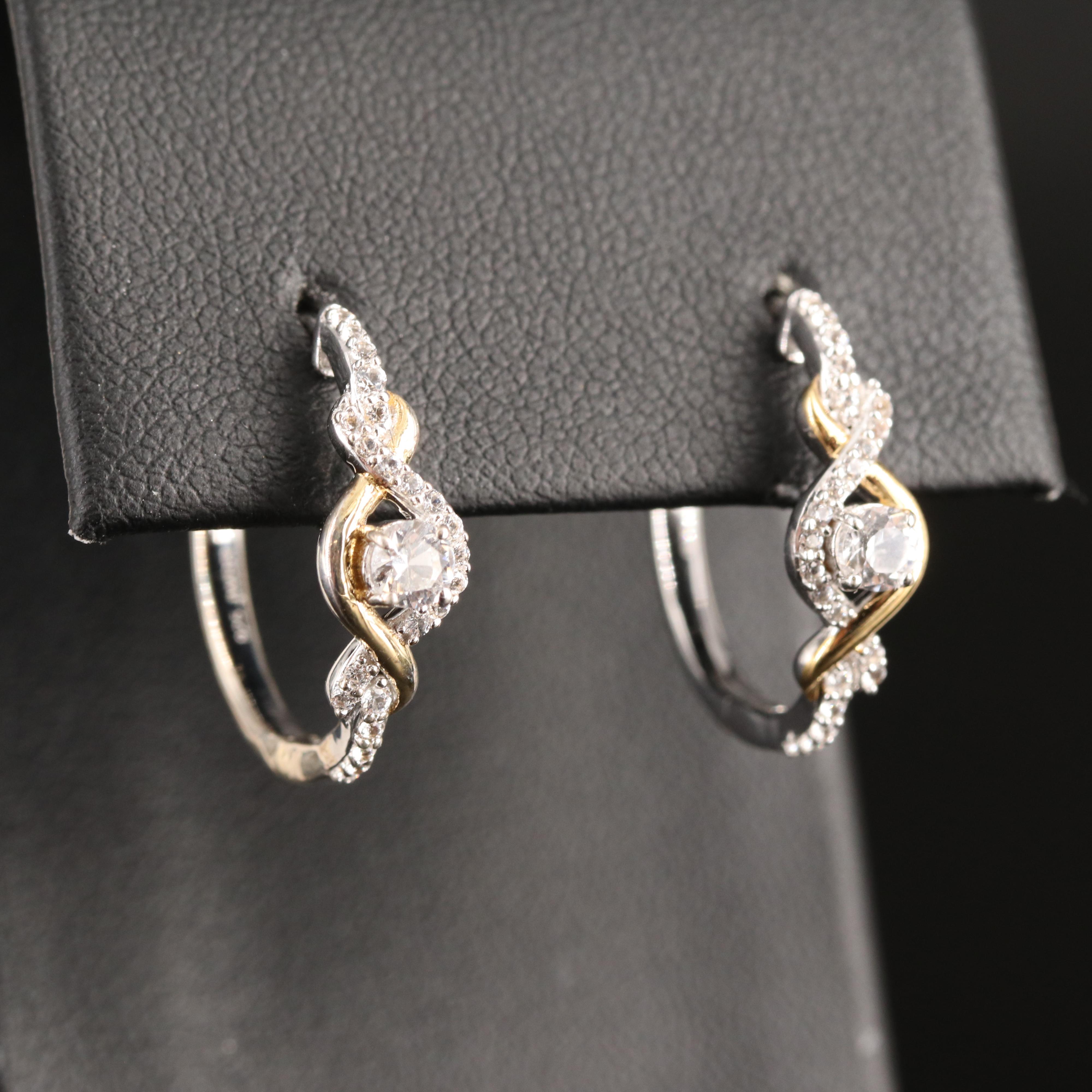 Sterling Sapphire Hoop Earrings