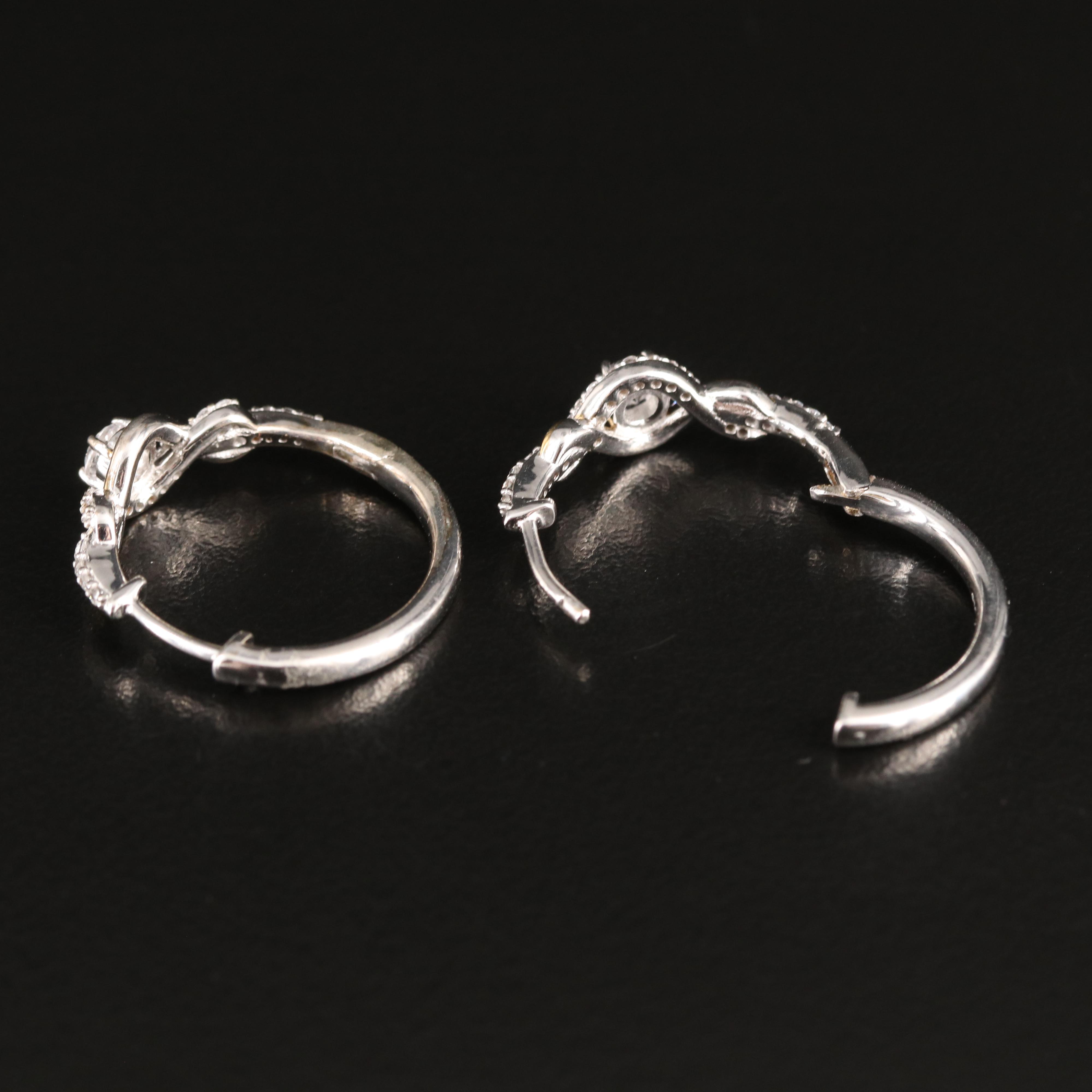 Sterling Sapphire Hoop Earrings