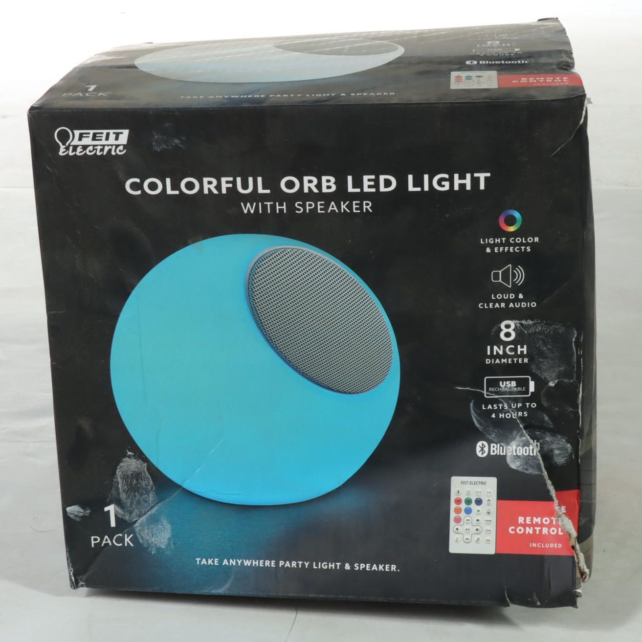 Feit Colorful Remote-Control Orb Light and Bluetooth Speaker