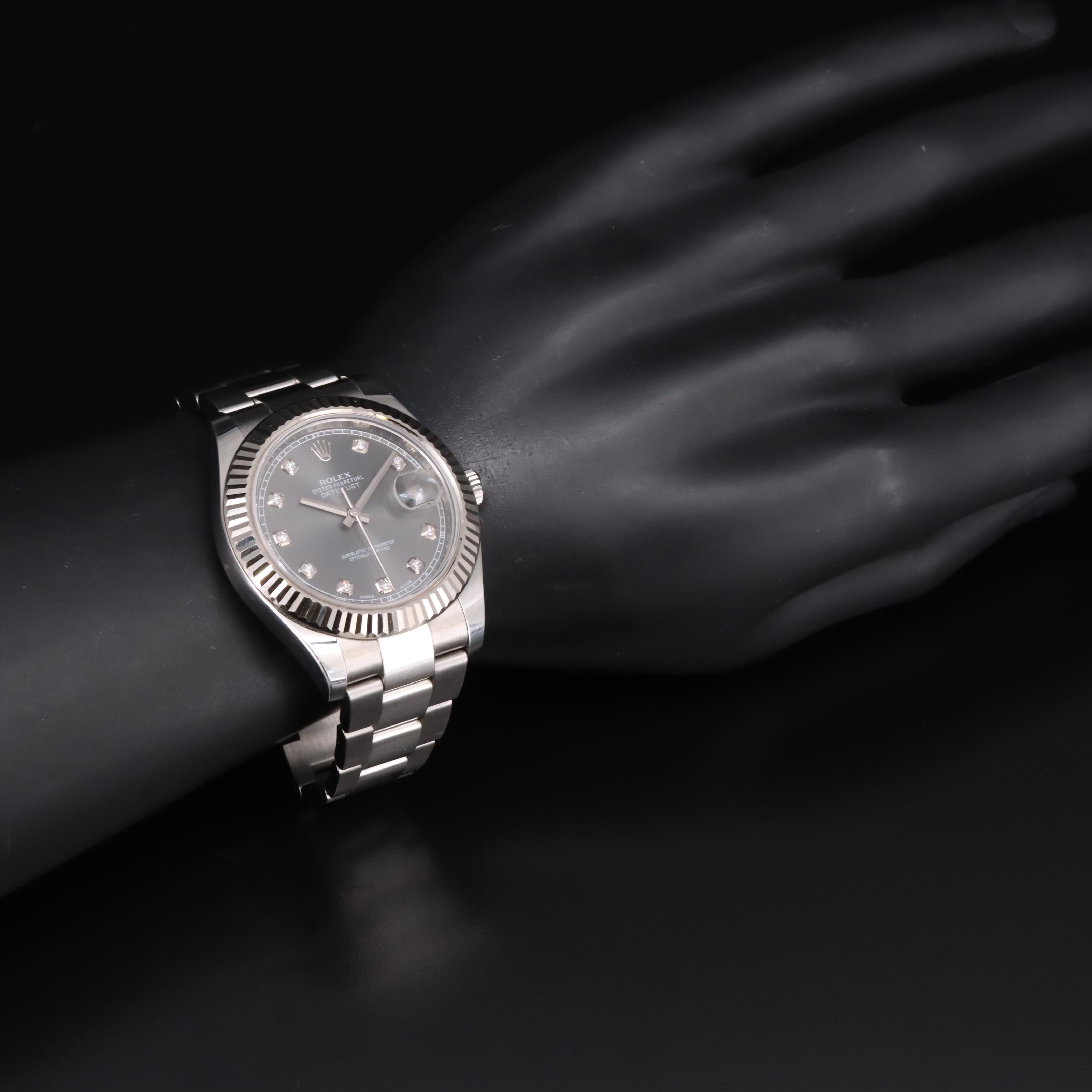 2014 - 2015 Rolex Oyster Perpetual Factory Diamond Dial Datejust II Watch