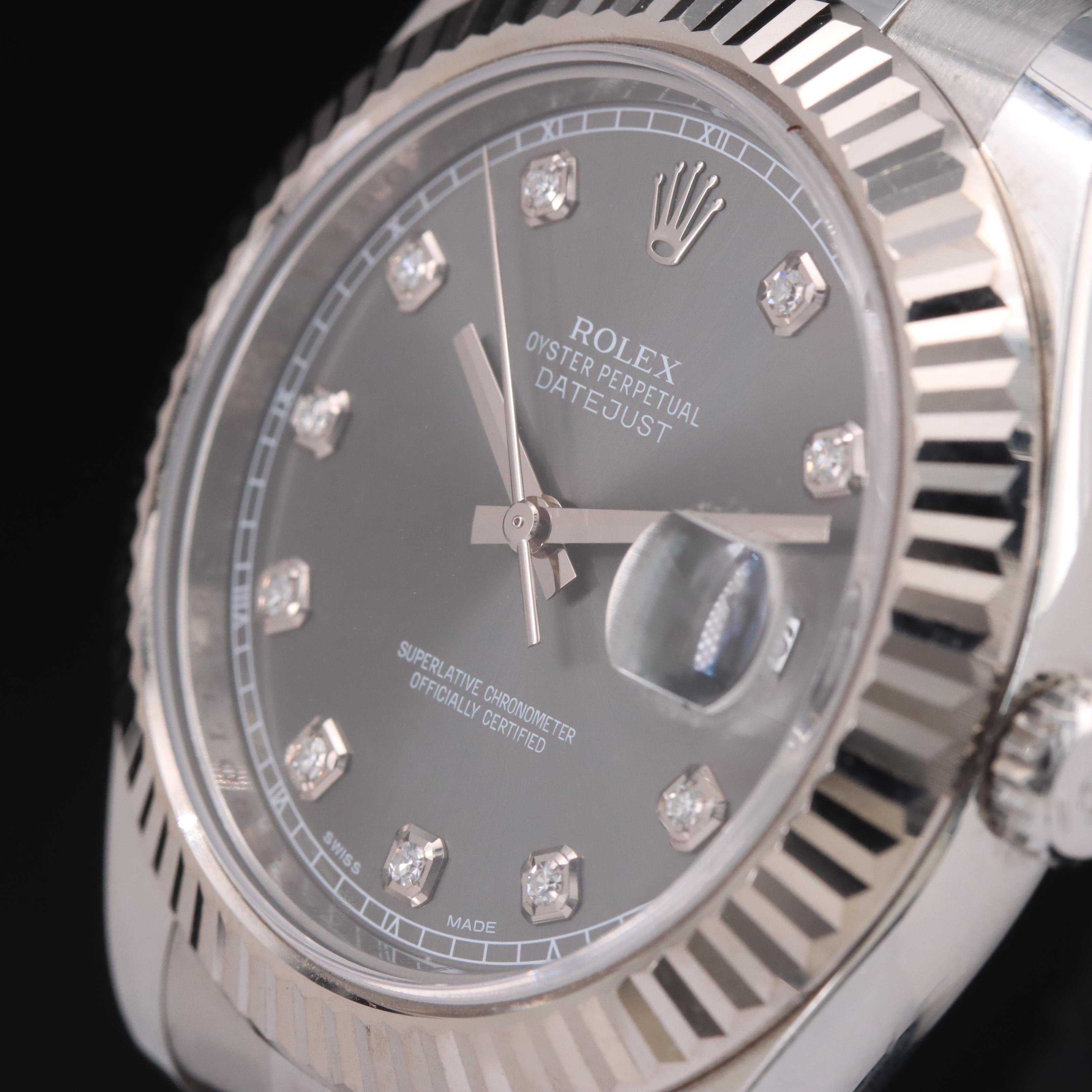 2014 - 2015 Rolex Oyster Perpetual Factory Diamond Dial Datejust II Watch