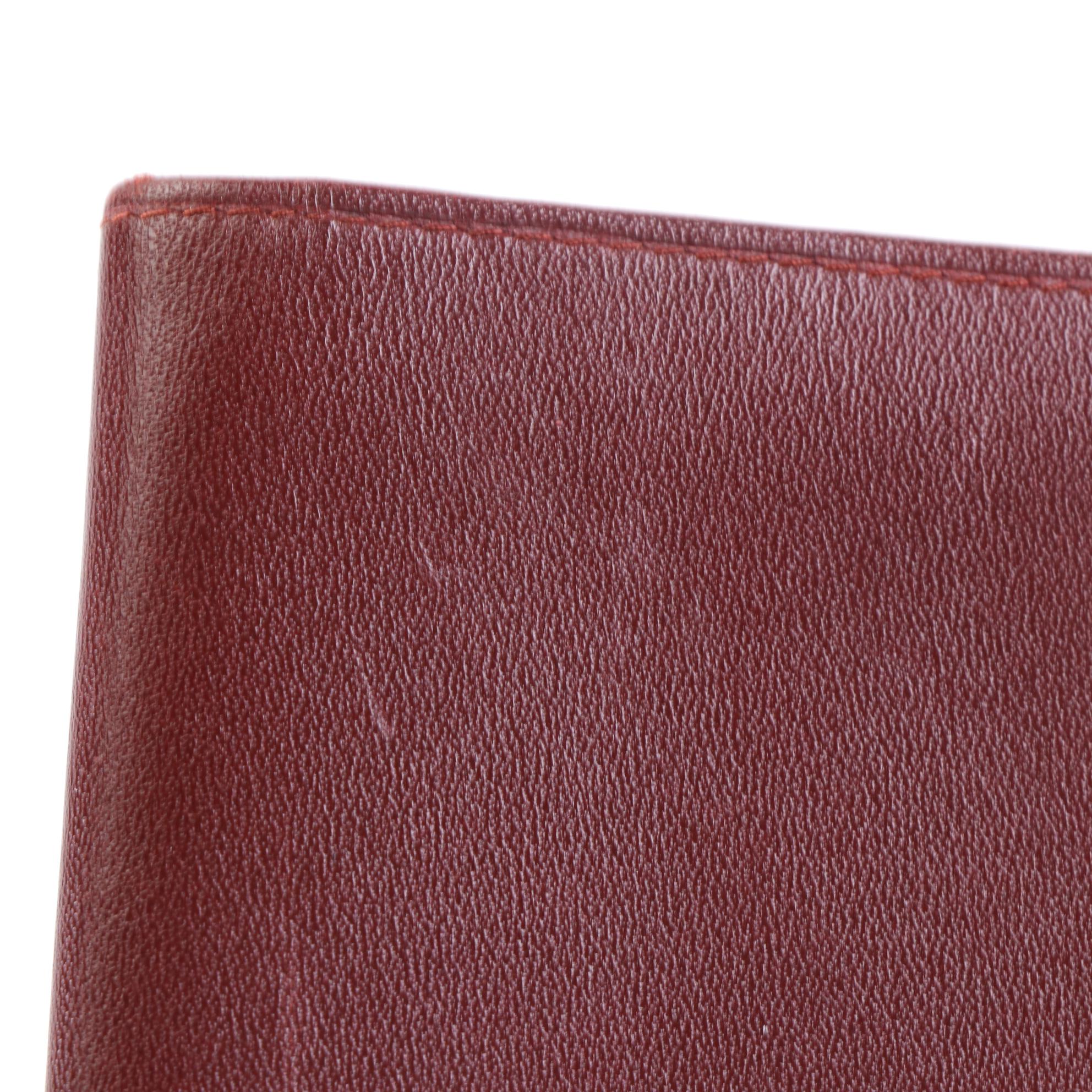 Cartier Logo Embossed Leather Checkbook Cover with Box