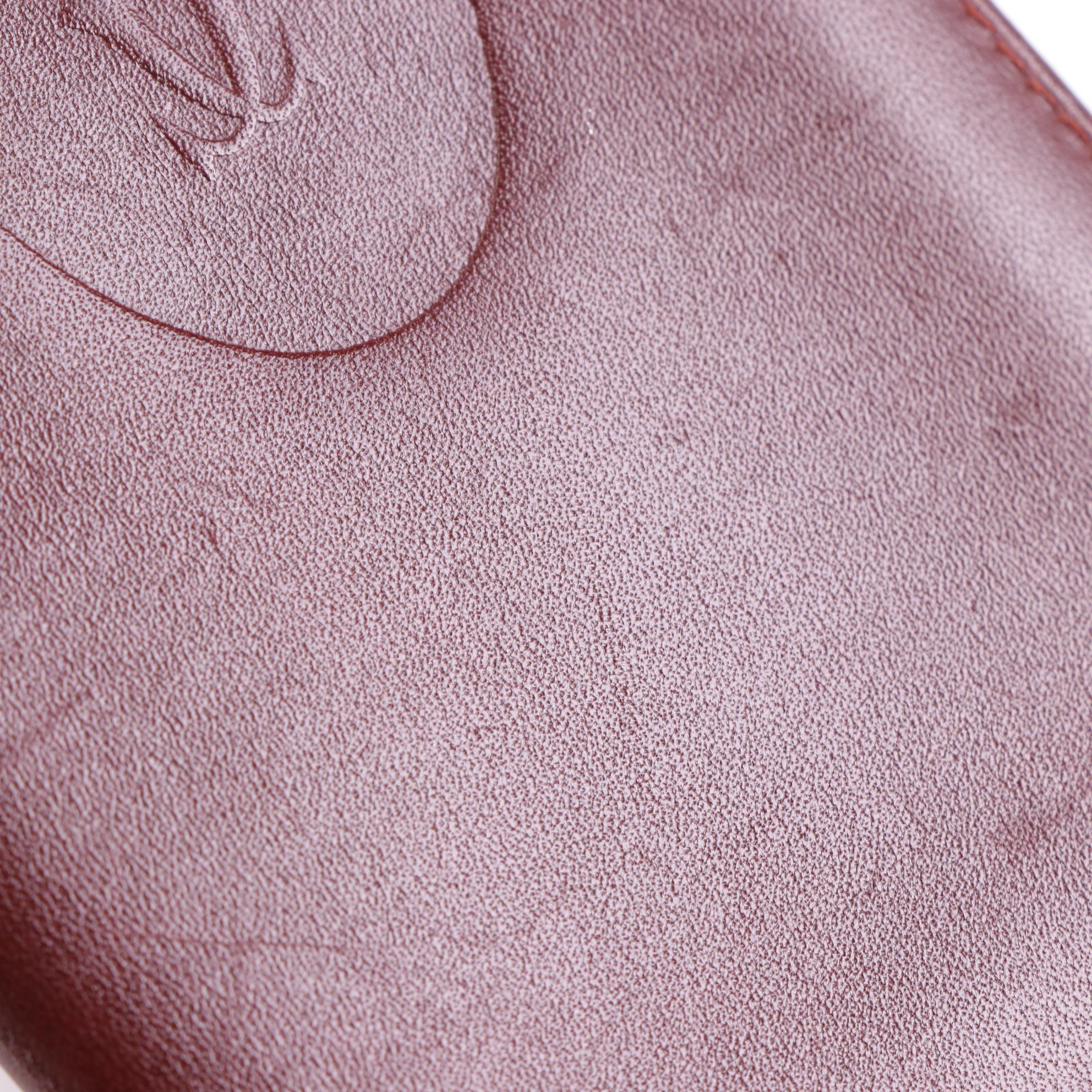 Cartier Logo Embossed Leather Checkbook Cover with Box