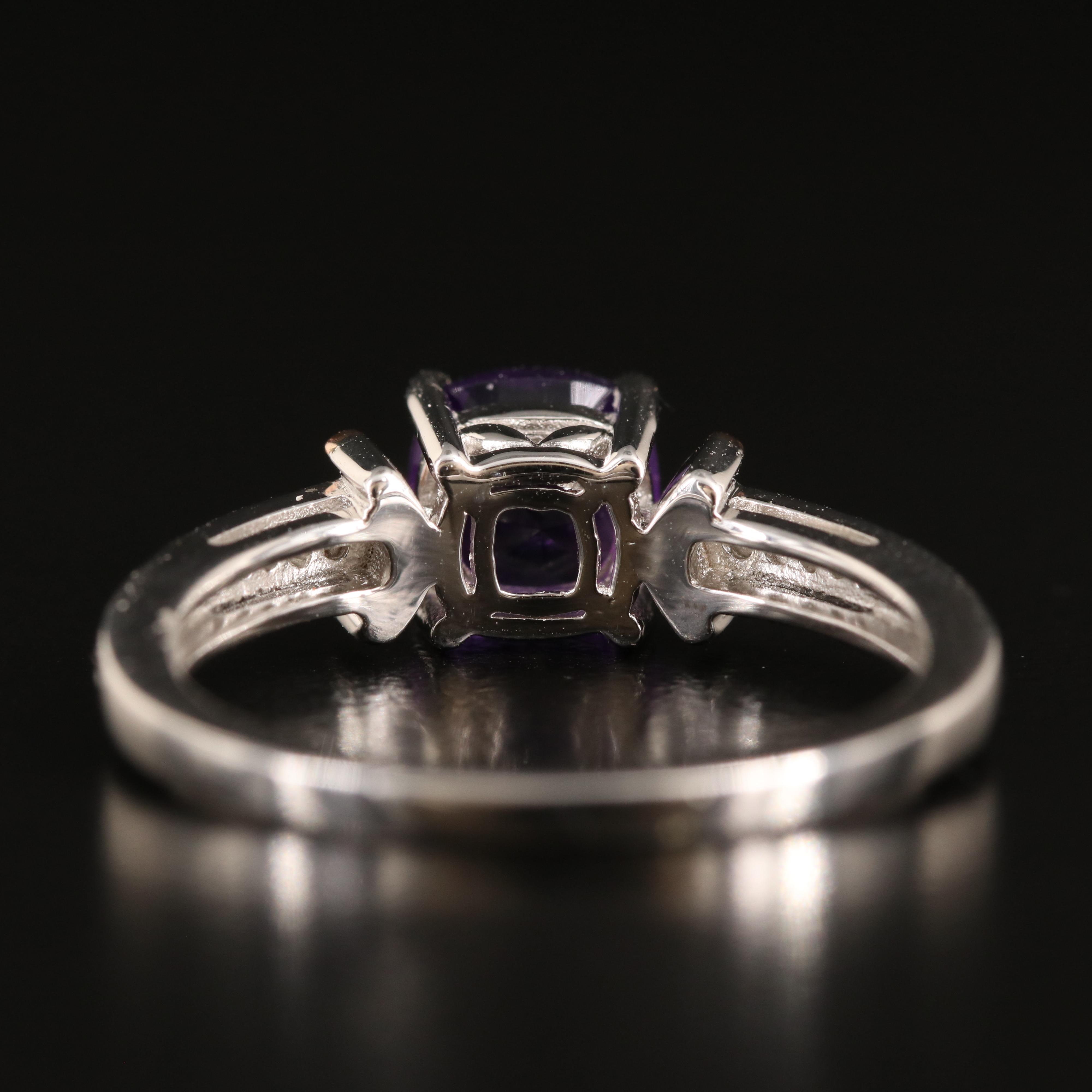 Sterling Amethyst and Sapphire 10K Rose Gold Accent
