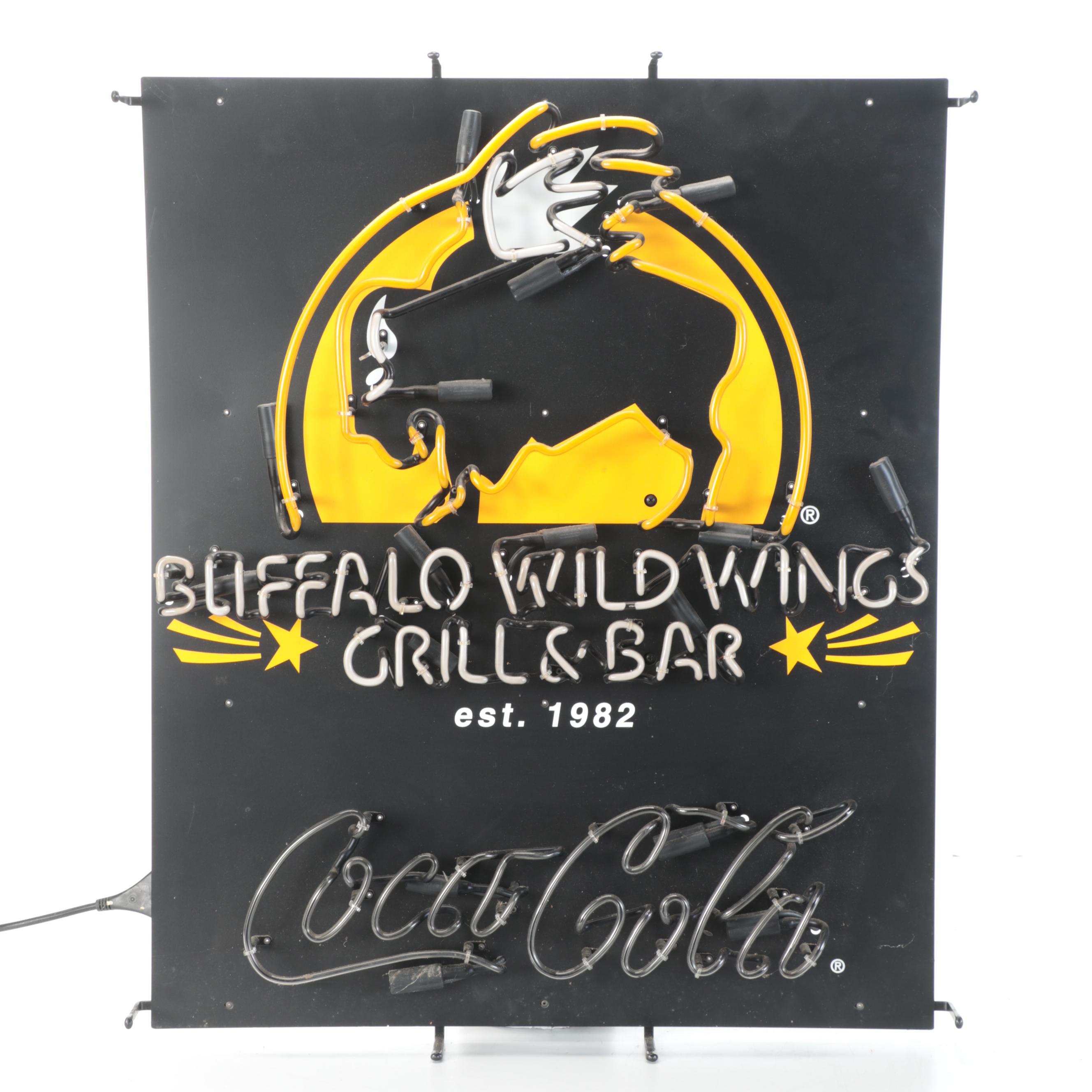 Buffalo Wild Wings Grill & Bar Coca-Cola Neon Sign