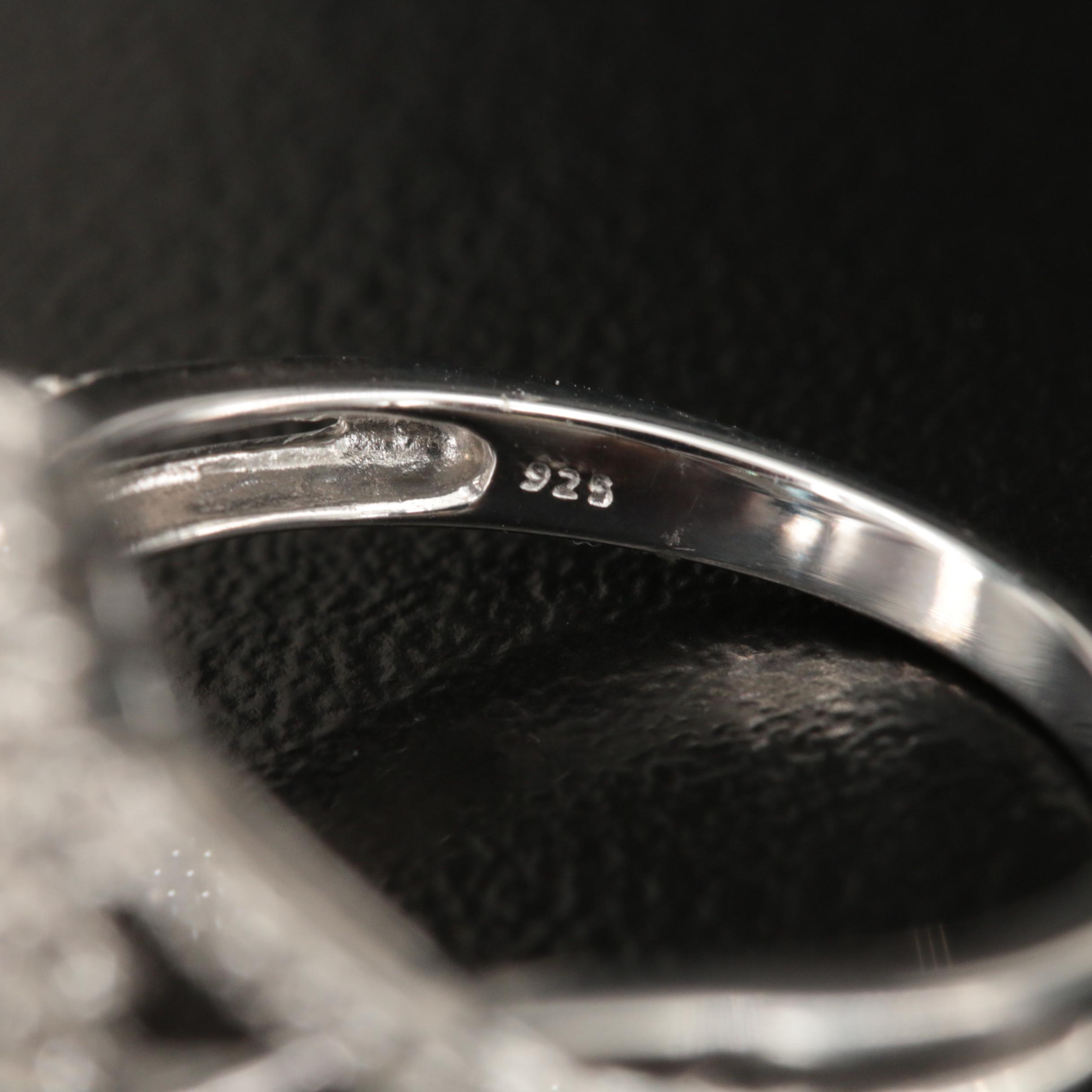 Sterling Sky Blue Topaz and Sapphire Navette Ring