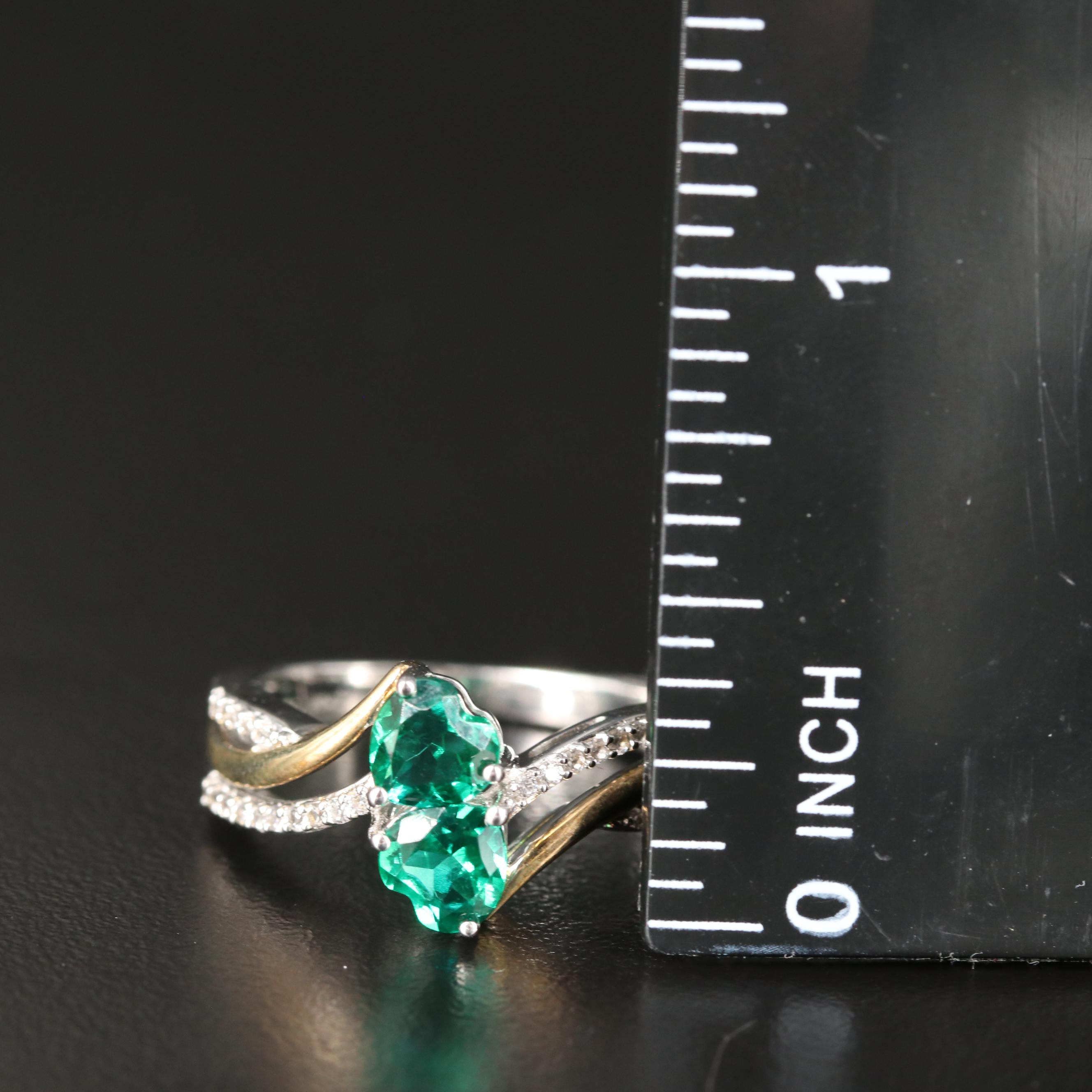 Sterling Emerald and Sapphire Ring