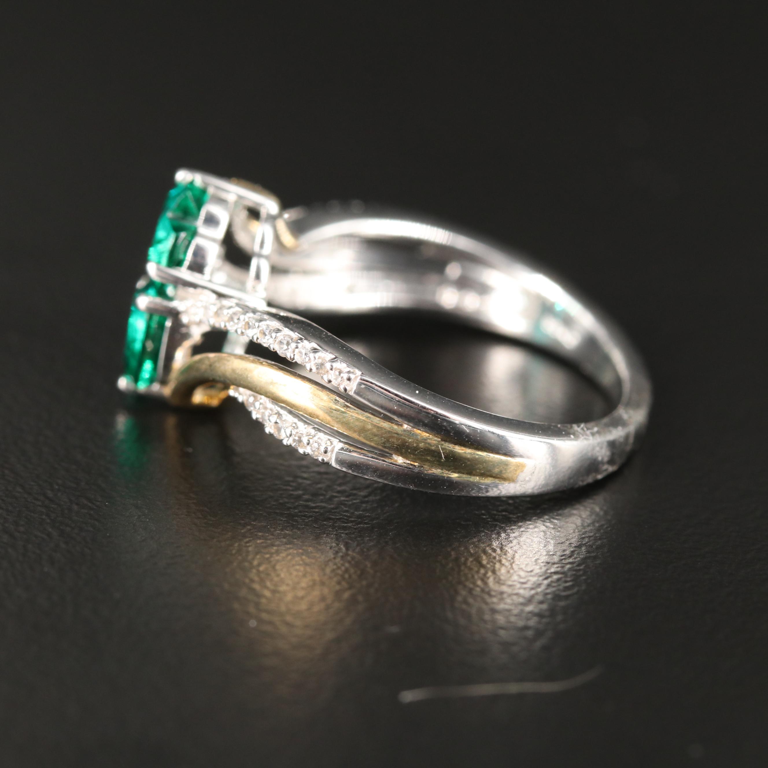 Sterling Emerald and Sapphire Ring