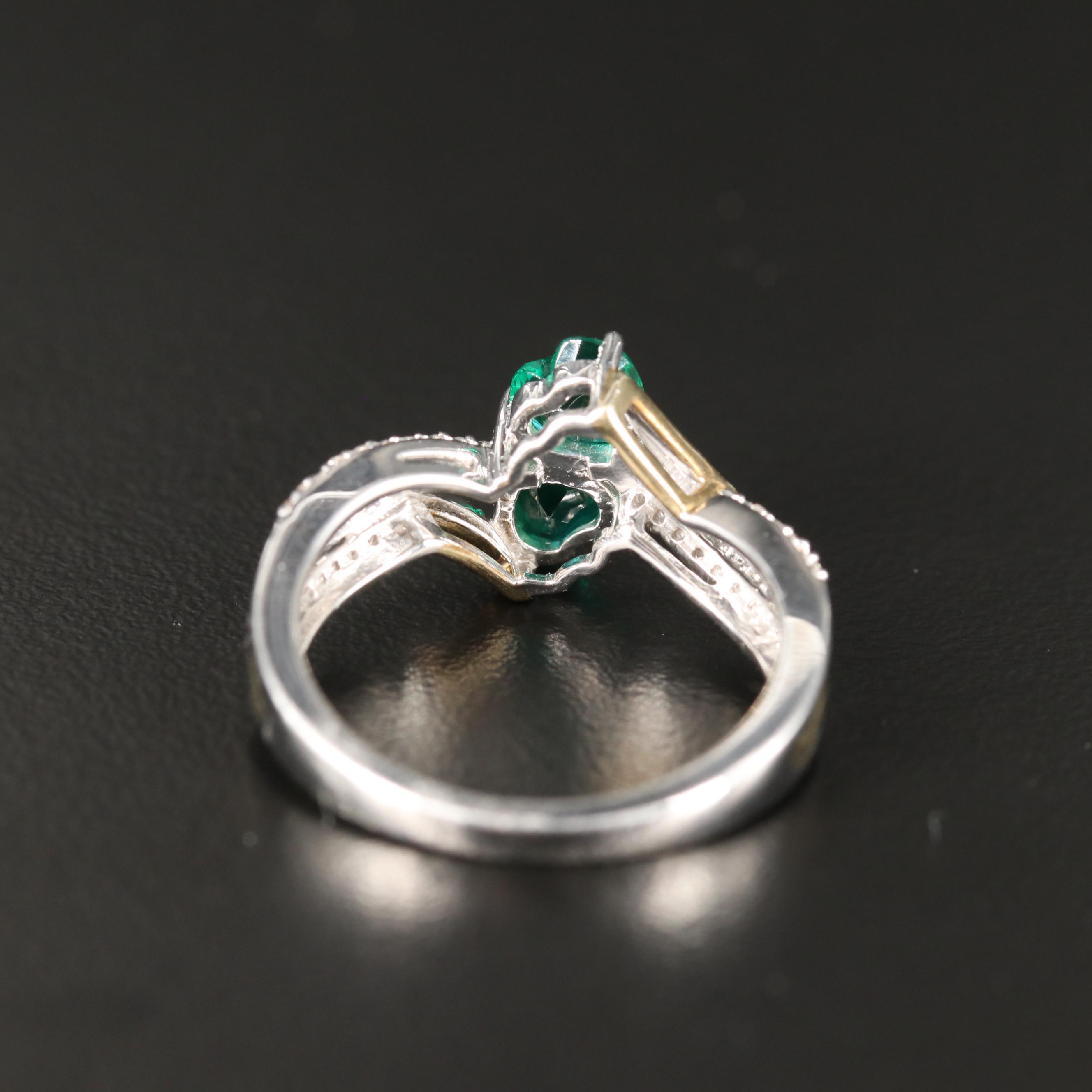 Sterling Emerald and Sapphire Ring