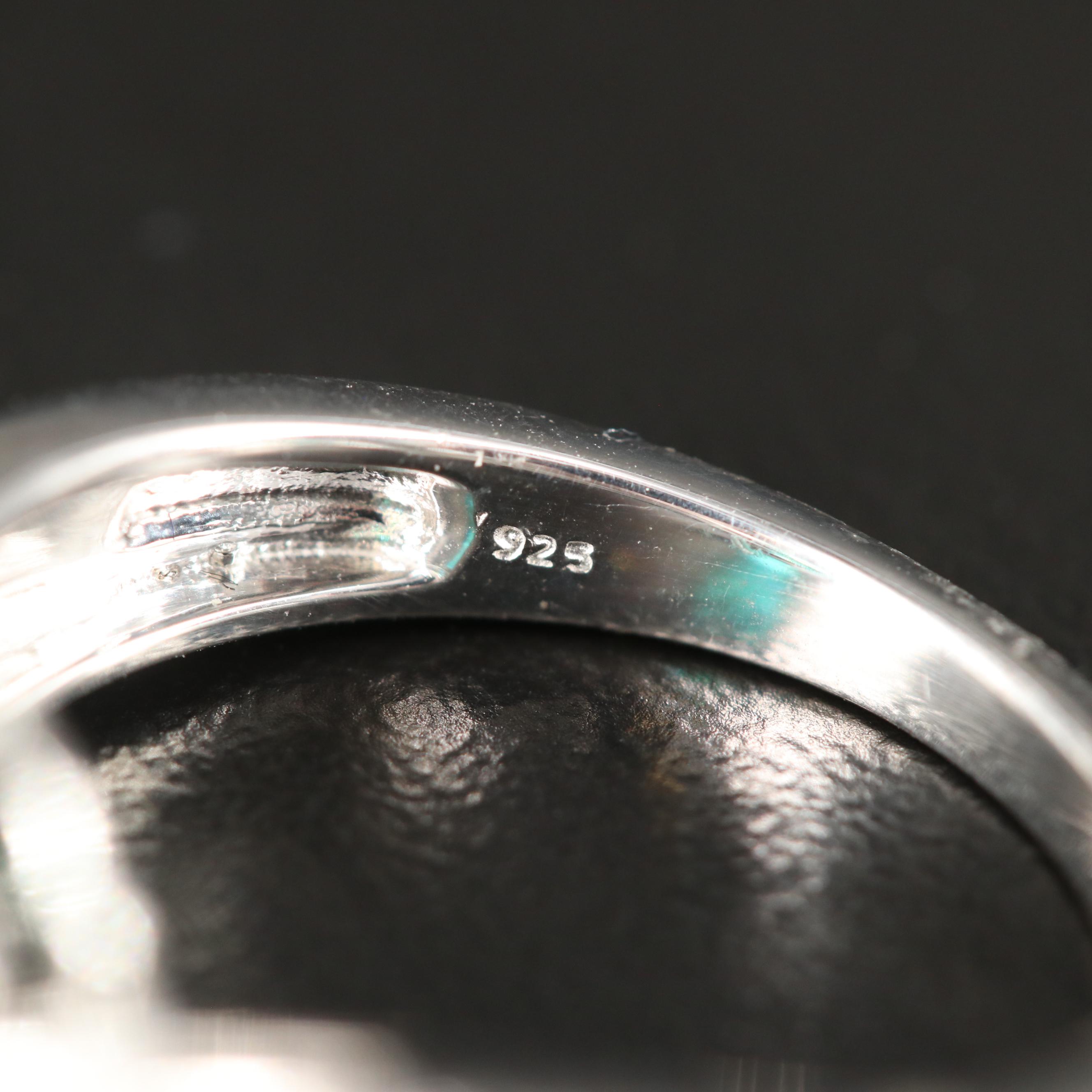 Sterling Emerald and Sapphire Ring